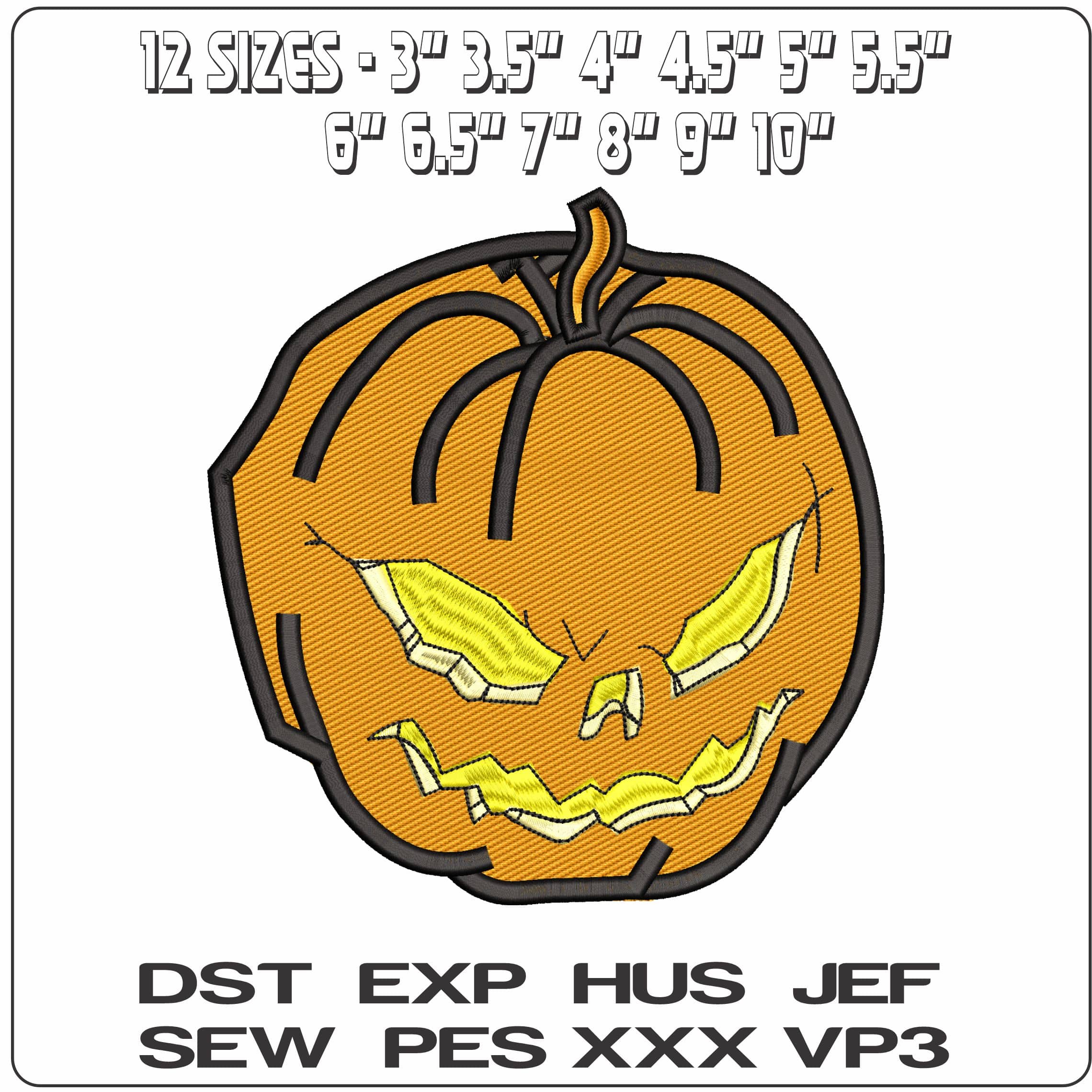 Evil Pumpkin - Elegant embroidery design file - instant download — view 2