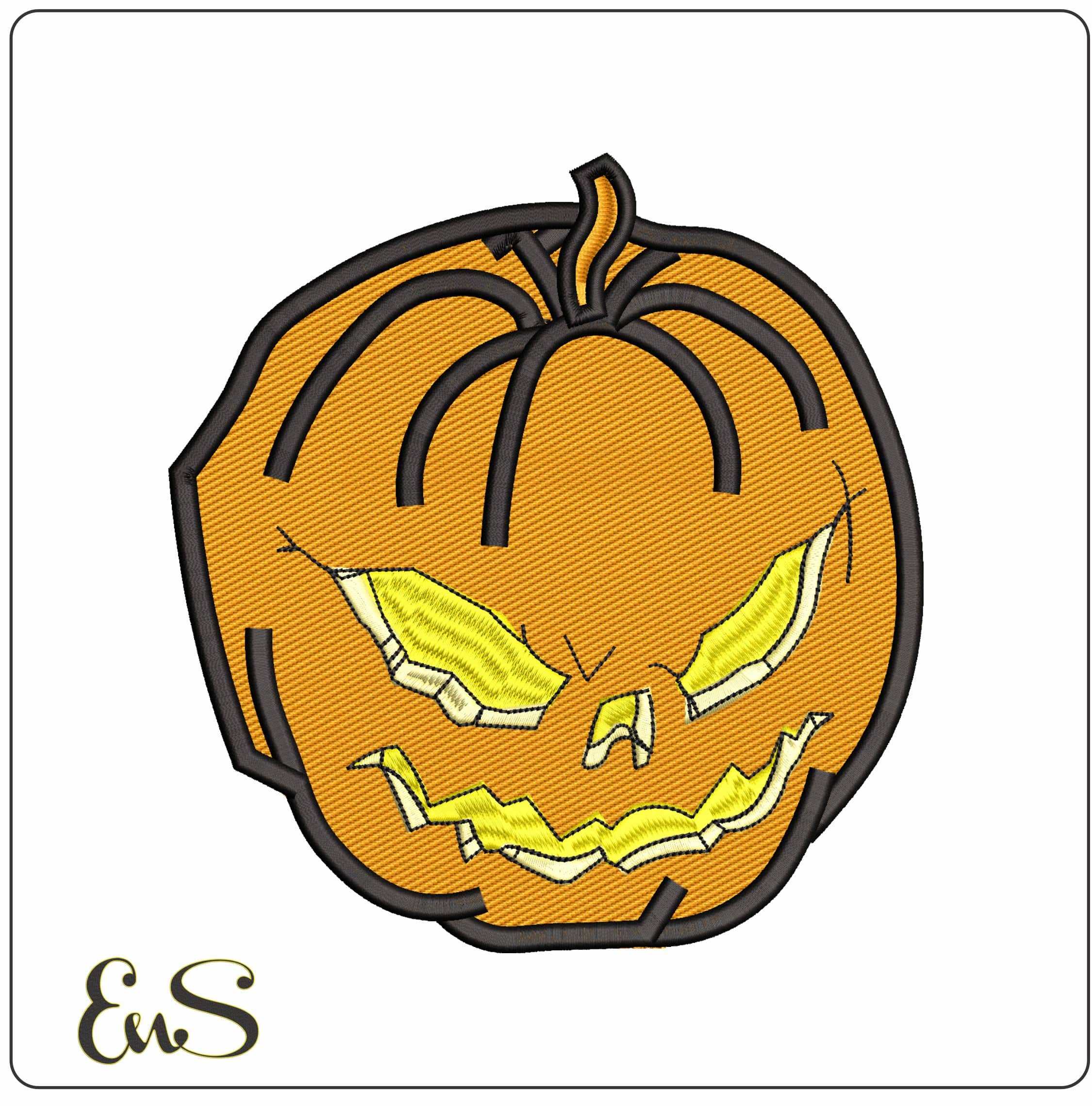 Evil Pumpkin - Elegant embroidery design file - instant download