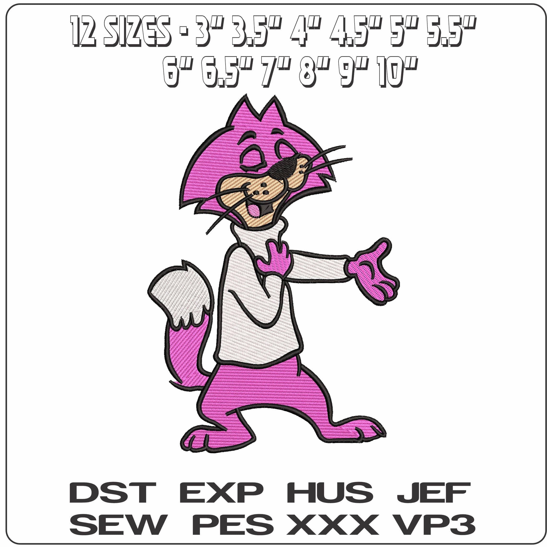 Fancy Fancy Top Cat Cartoon - Elegant embroidery design file - instant download — view 2