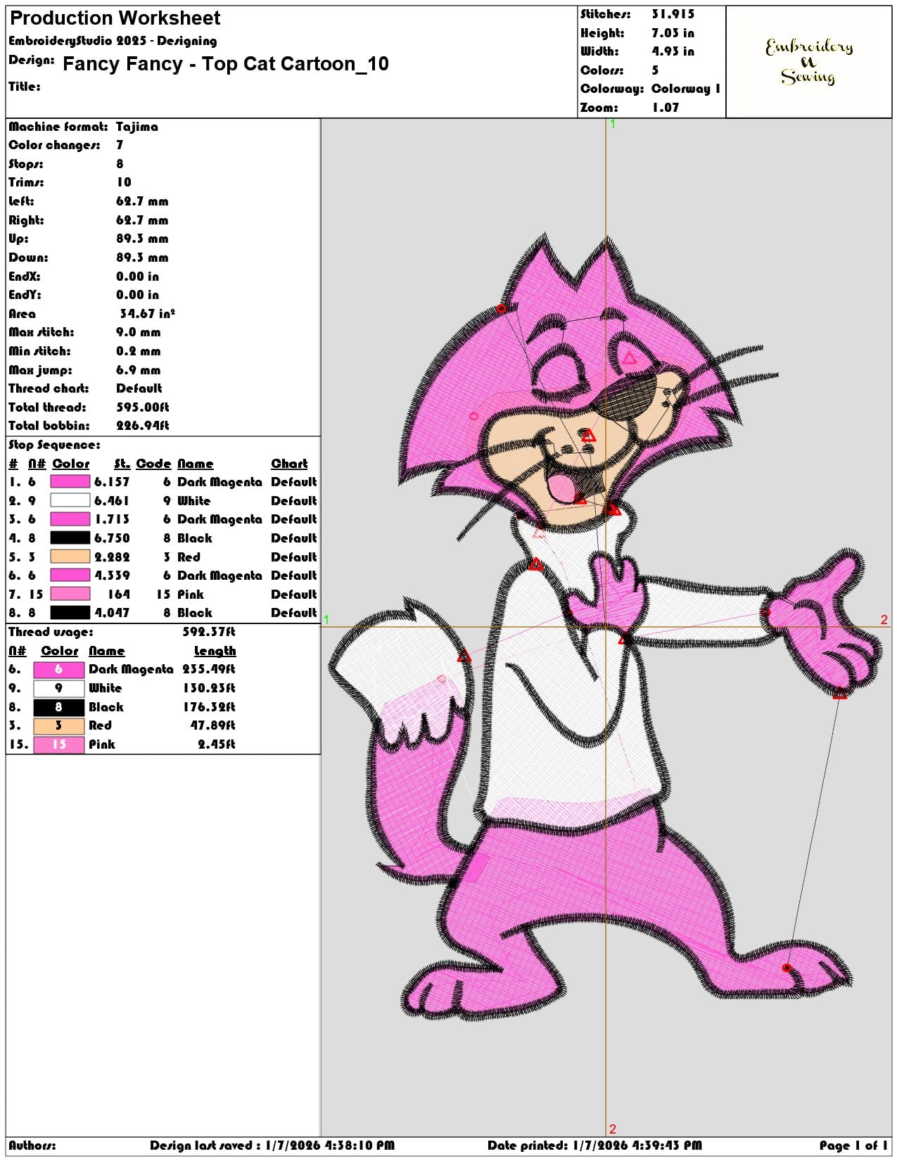 Fancy Fancy Top Cat Cartoon - Elegant embroidery design file - instant download — view 3
