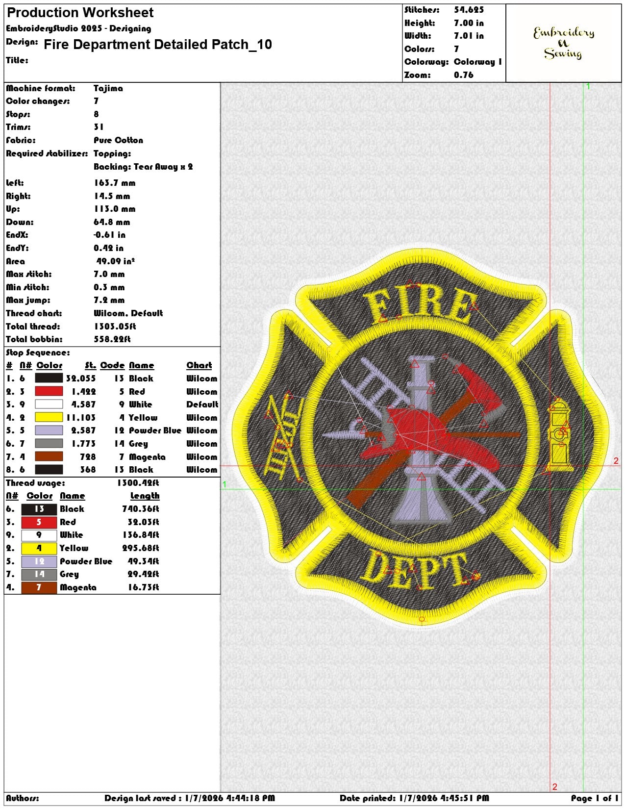 Fire Department Detailed Patch - Elegant embroidery design file - instant download — view 3