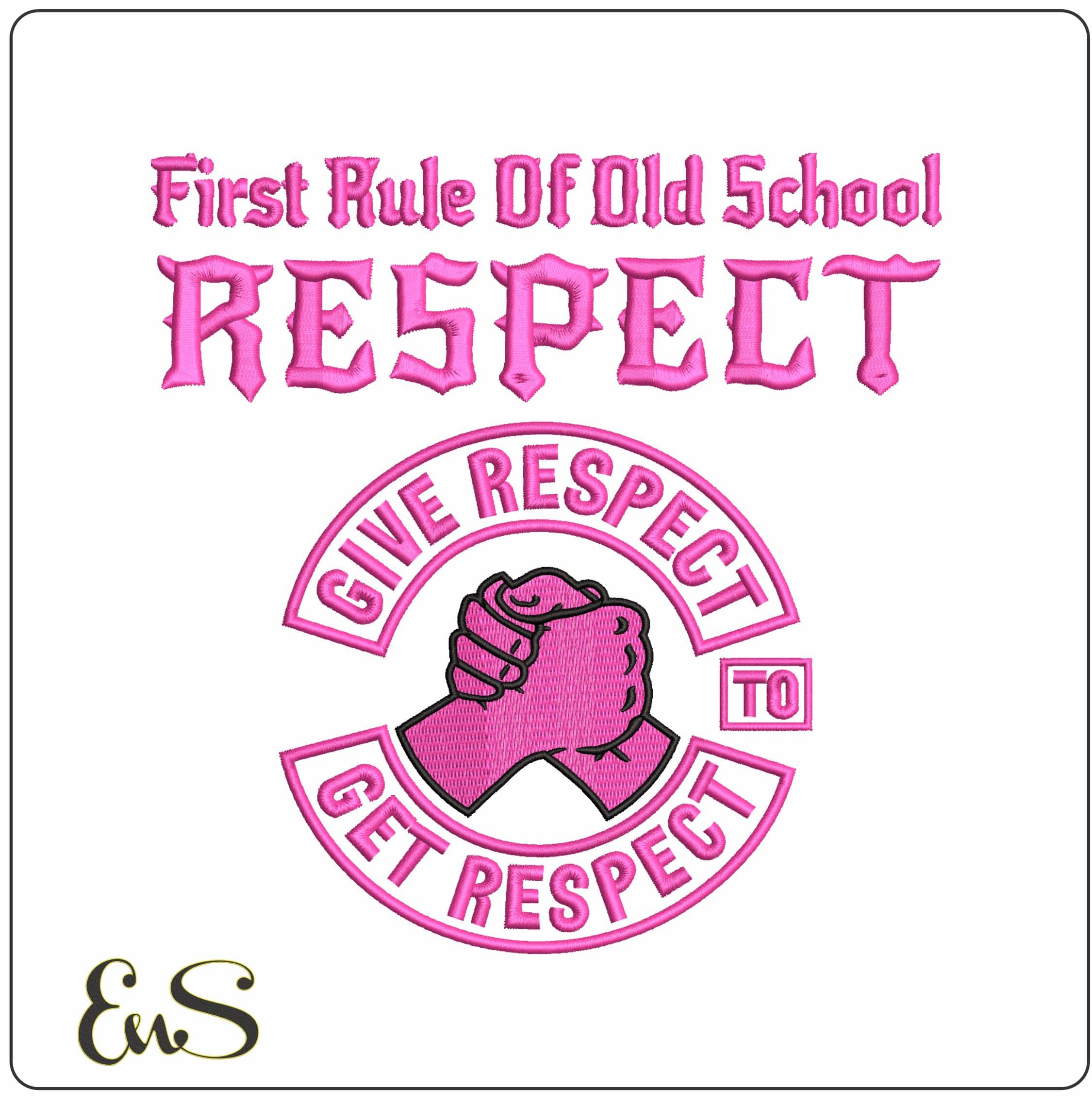 First Rule Respect - Elegant embroidery design file - instant download