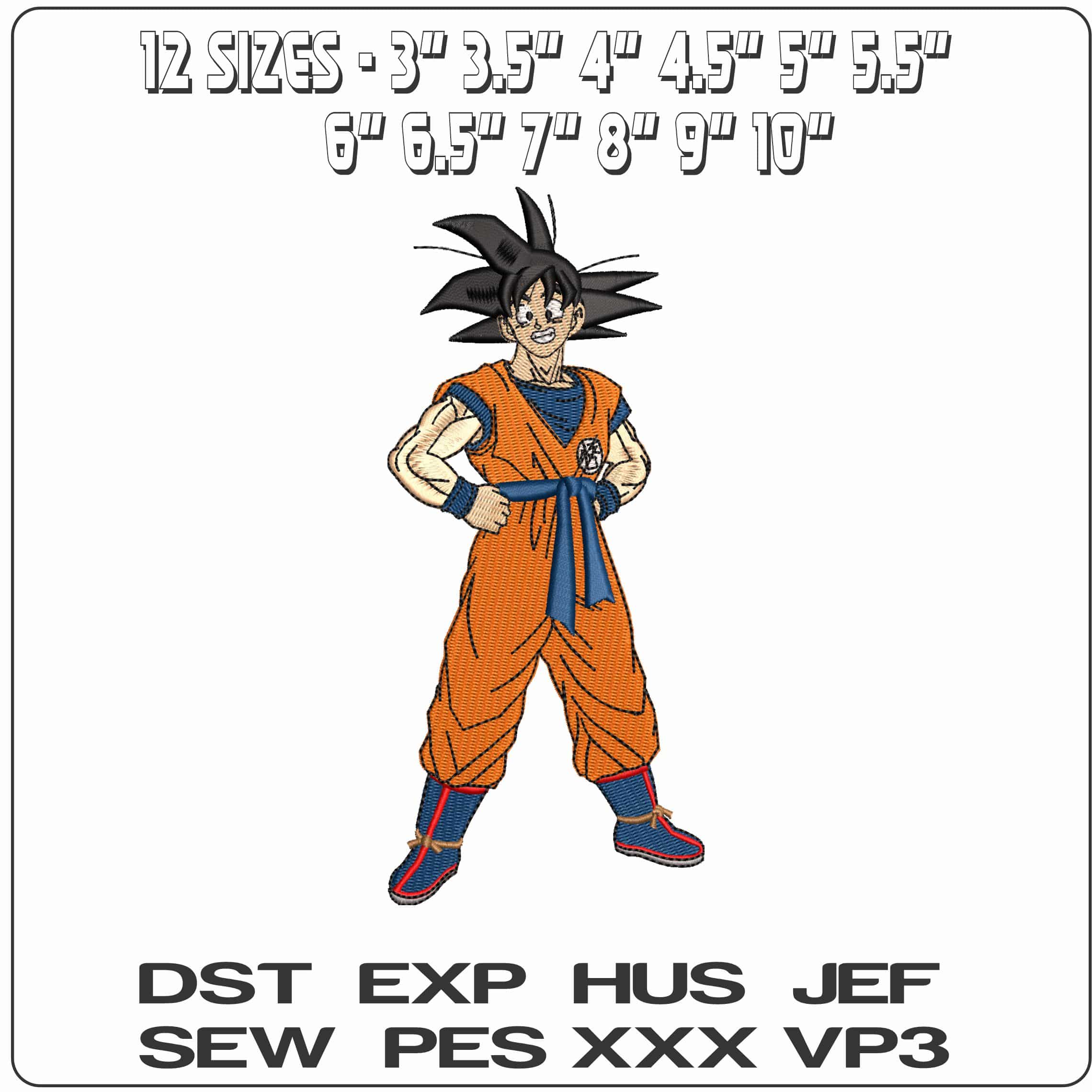 Full Goku Posing Dragon Ball Anime - Elegant embroidery design file - instant download — view 2