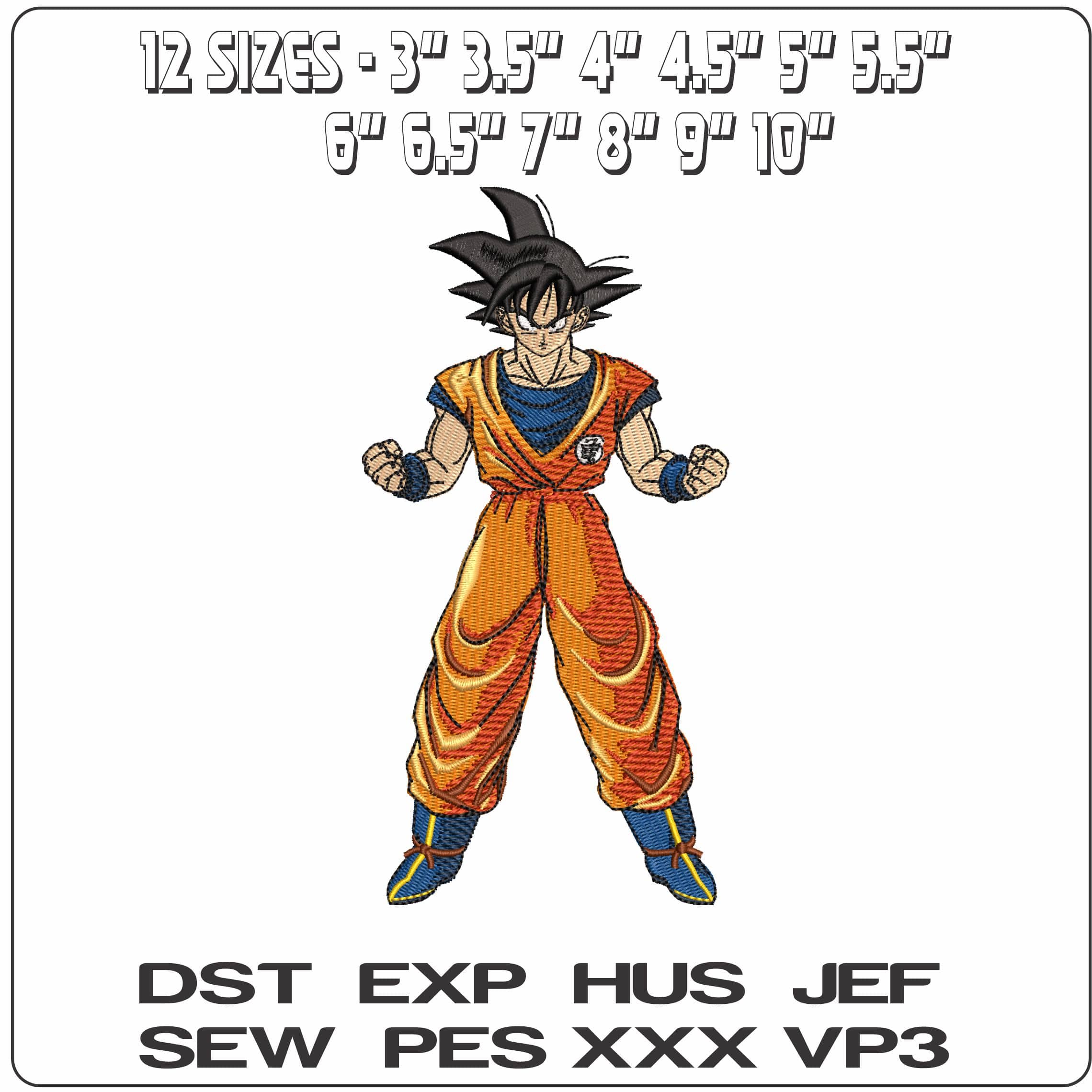 Full Goku Power Up Ready Dragon Ball Anime - Elegant embroidery design file - instant download — view 2