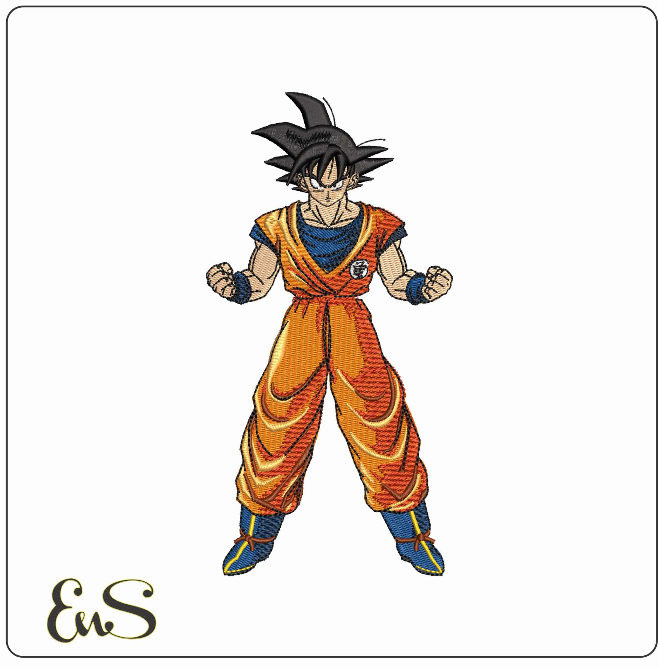 Full Goku Power Up Ready Dragon Ball Anime - Elegant embroidery design file - instant download