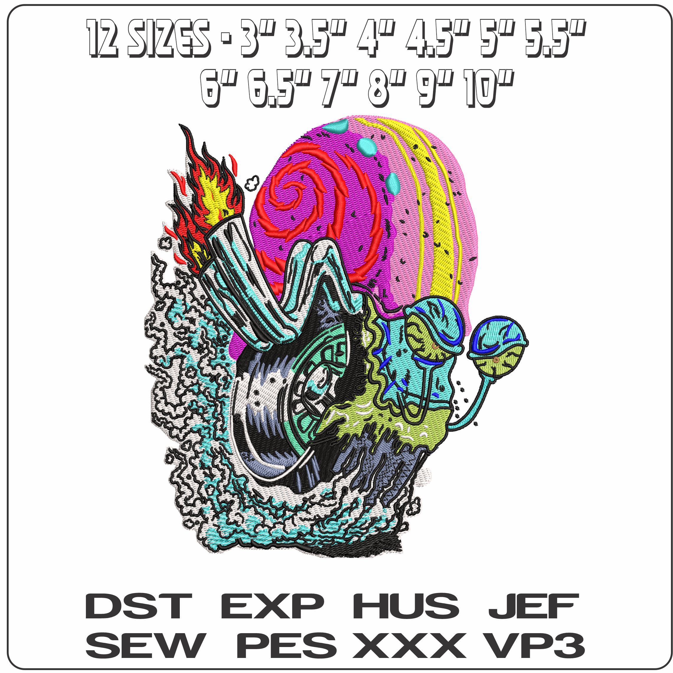Gary Turbo SpongeBob Hot Rod - Elegant embroidery design file - instant download — view 2