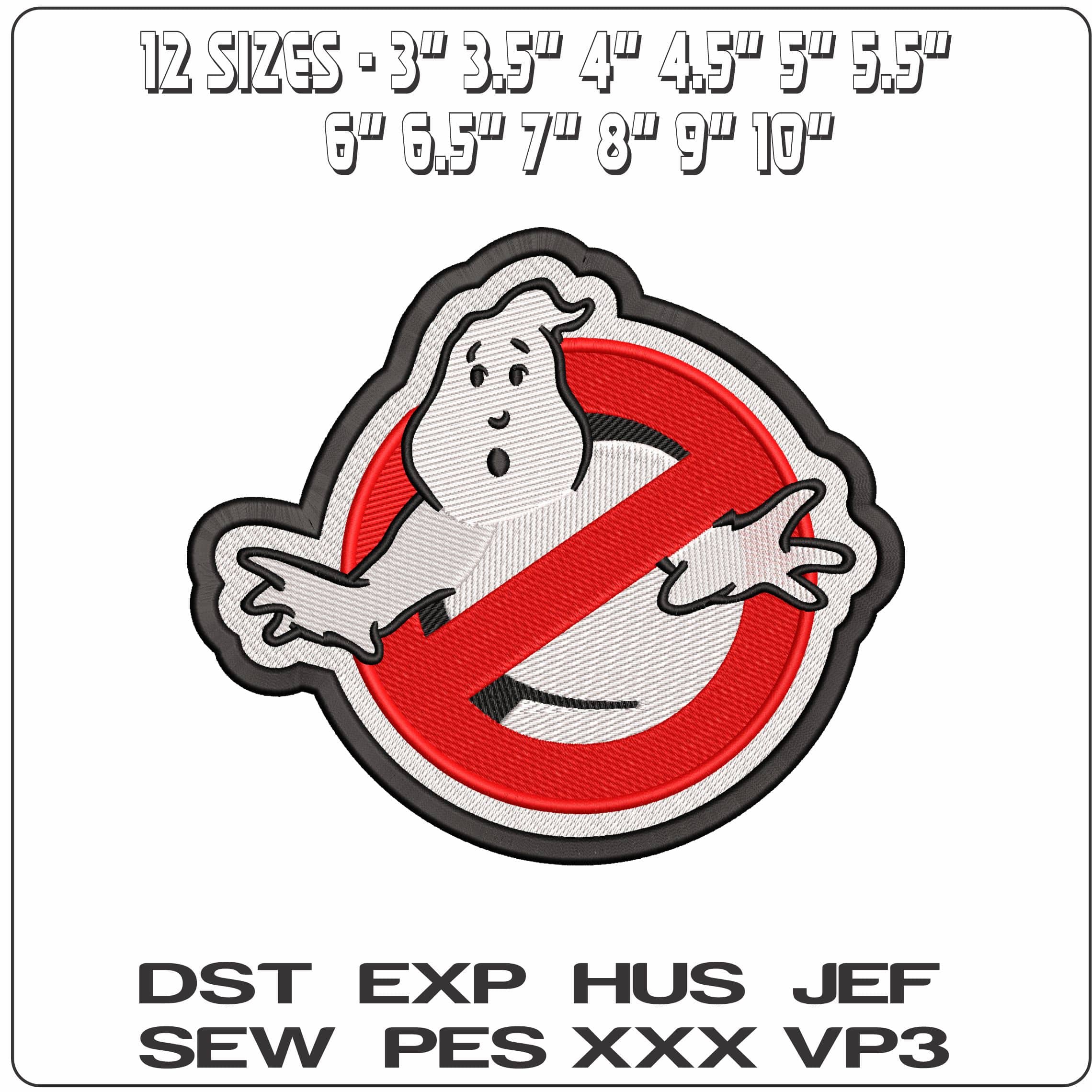 Ghost Boster Patch - Elegant embroidery design file - instant download — view 2