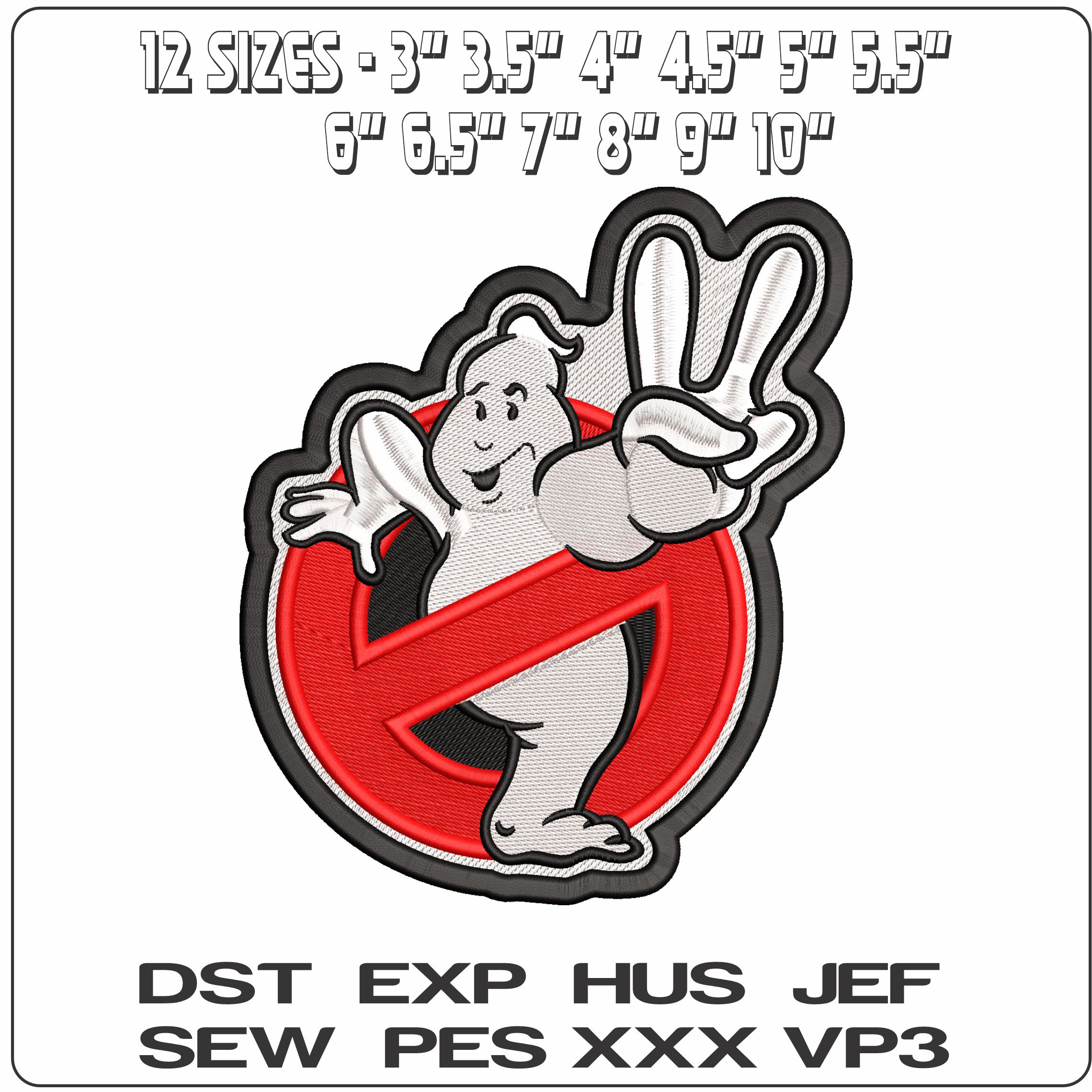 Ghost Boster Salute Patch - Elegant embroidery design file - instant download — view 2