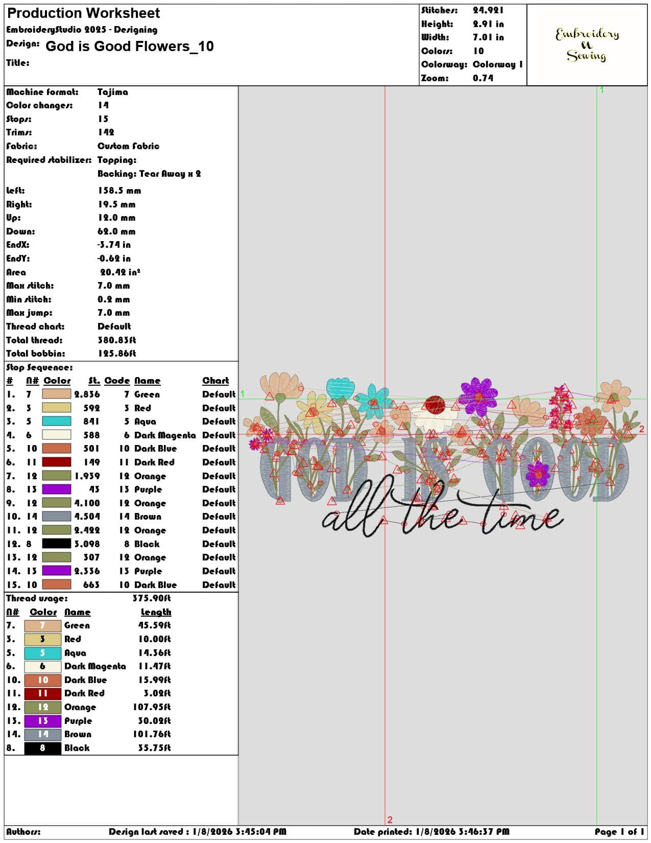 God is Good Flowers - Elegant embroidery design file - instant download — view 3
