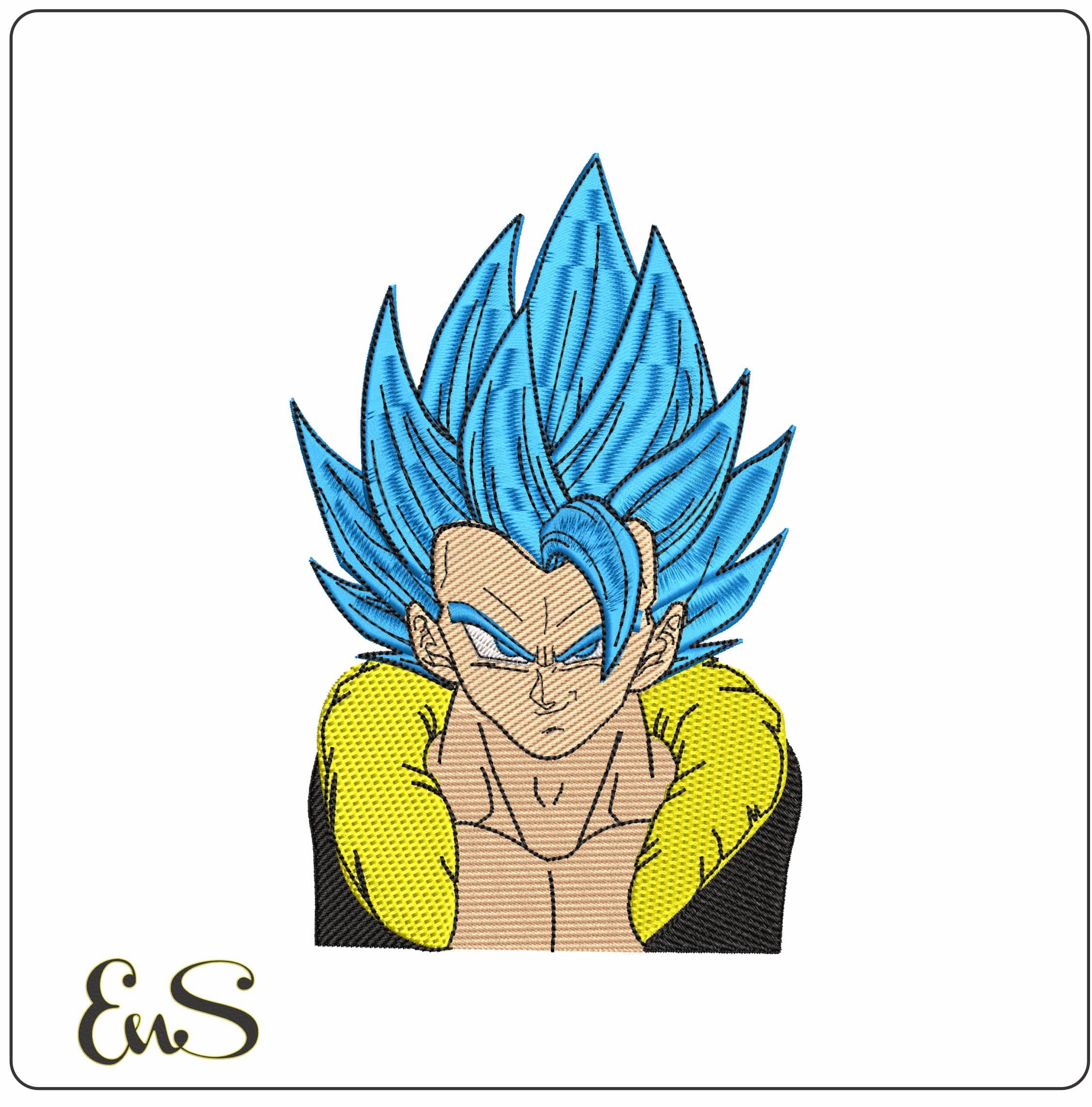 Gogeta Super Saiyan Blue Dragon Ball Anime - Elegant embroidery design file - instant download