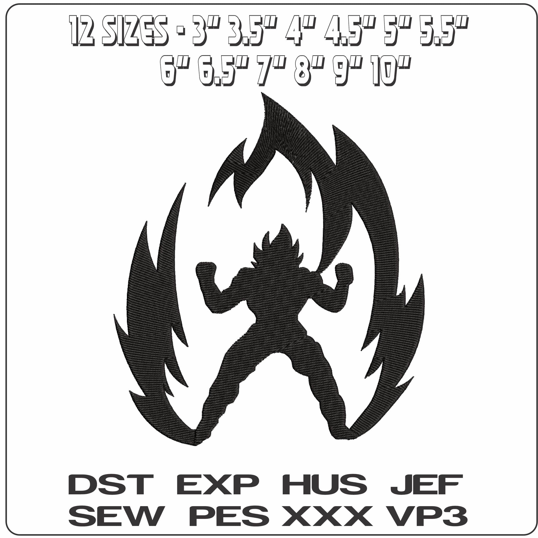 Goku Power up Draagon Ball Anime - Elegant embroidery design file - instant download — view 2