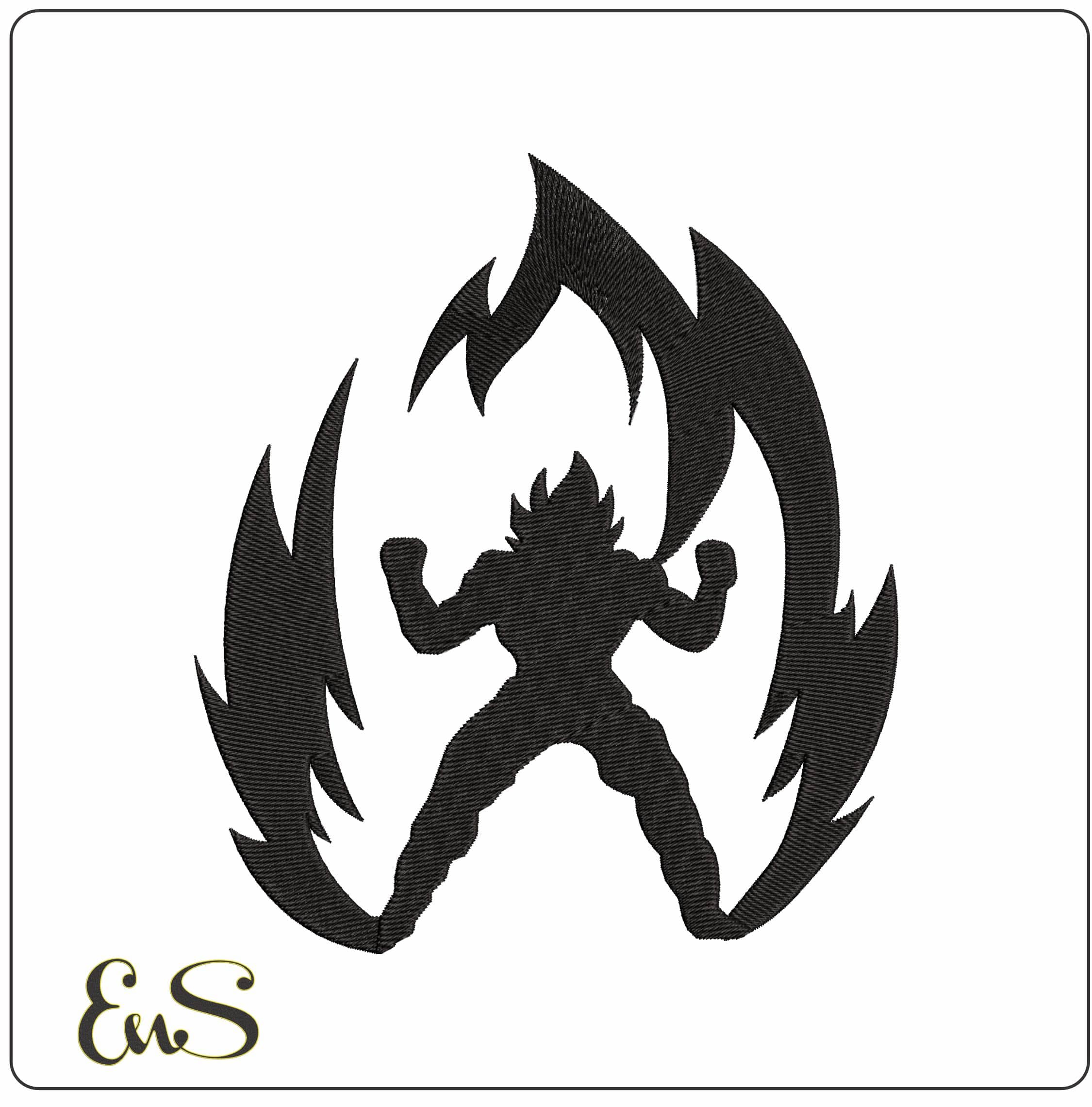Goku Power up Draagon Ball Anime - Elegant embroidery design file - instant download