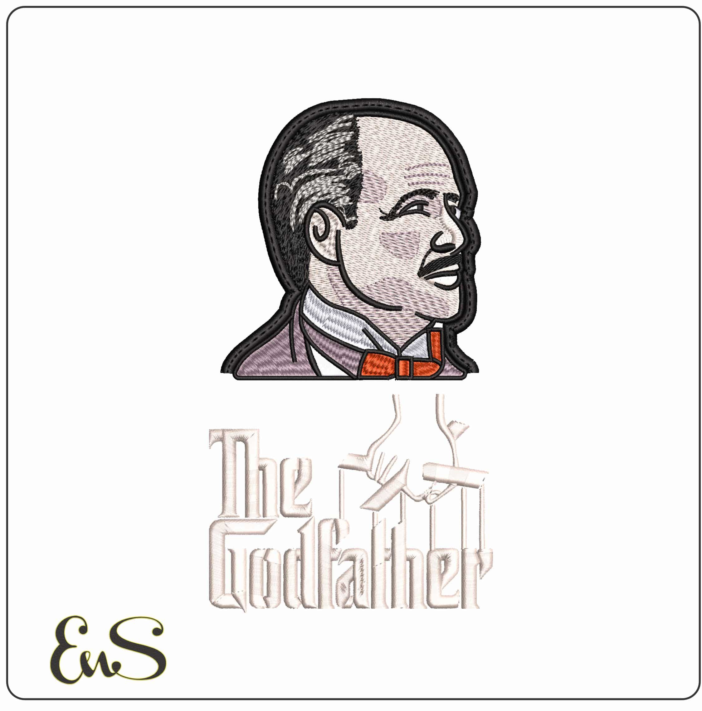 GodFather - Elegant embroidery design file - instant download
