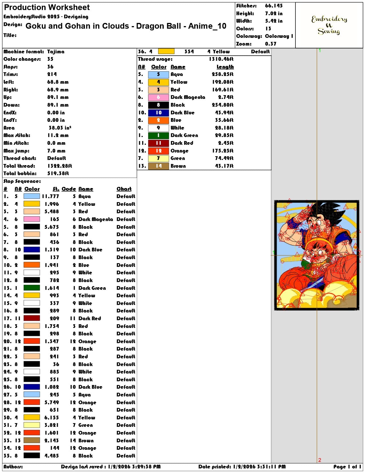 Goku and Gohan in Clouds Dragon Ball Anime - Elegant embroidery design file - instant download — view 3