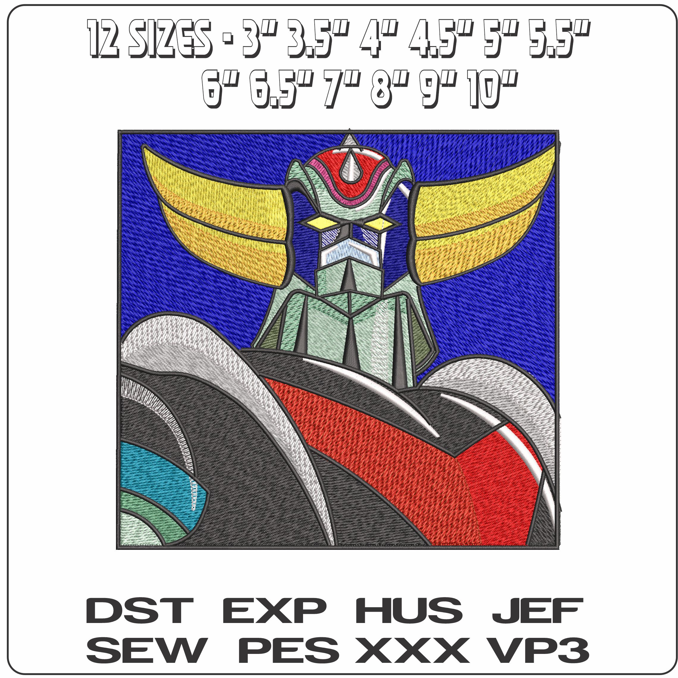 Goldorak UFO Robot Grendizer Anime - Elegant embroidery design file - instant download — view 2