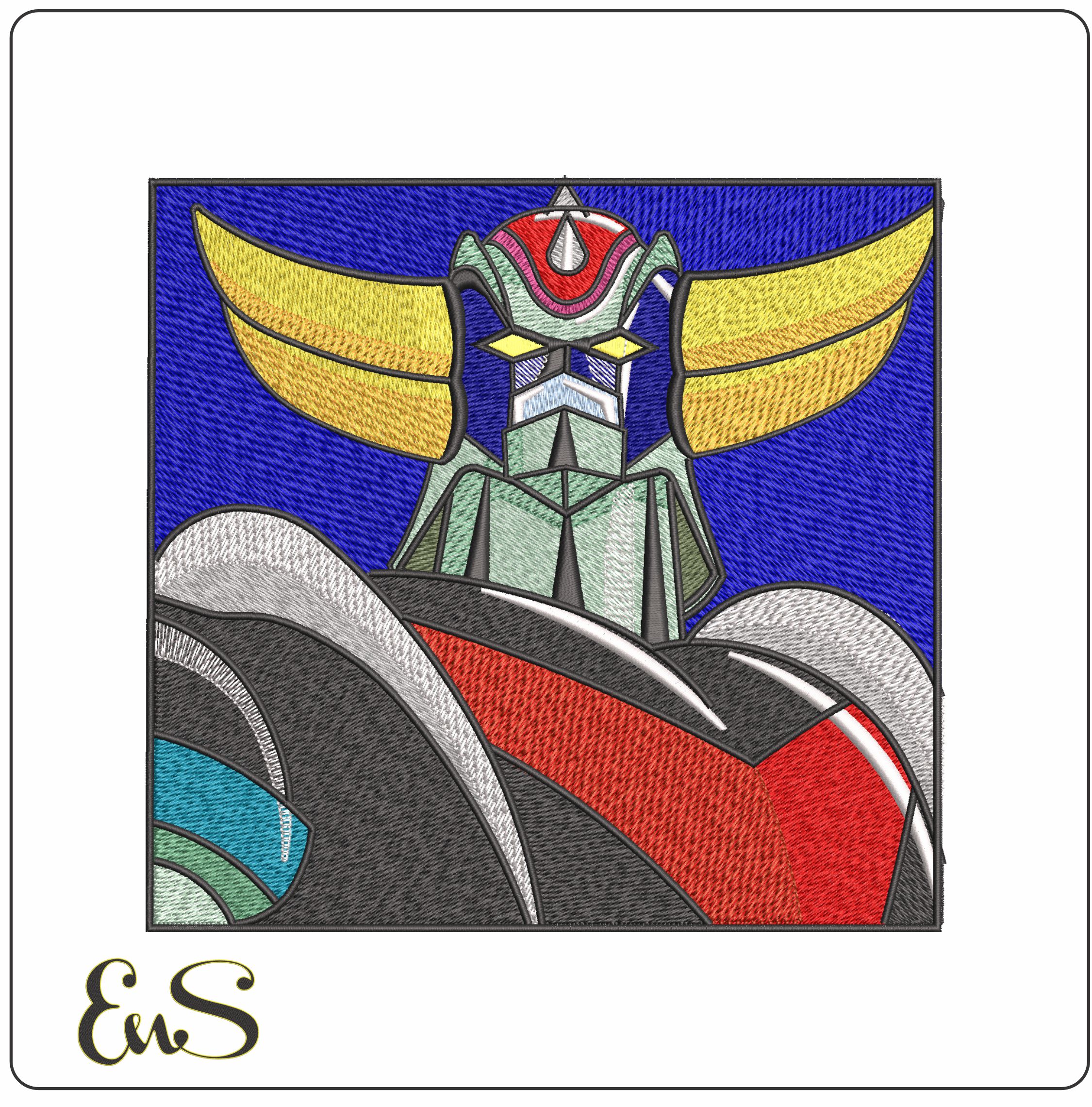 Goldorak UFO Robot Grendizer Anime - Elegant embroidery design file - instant download