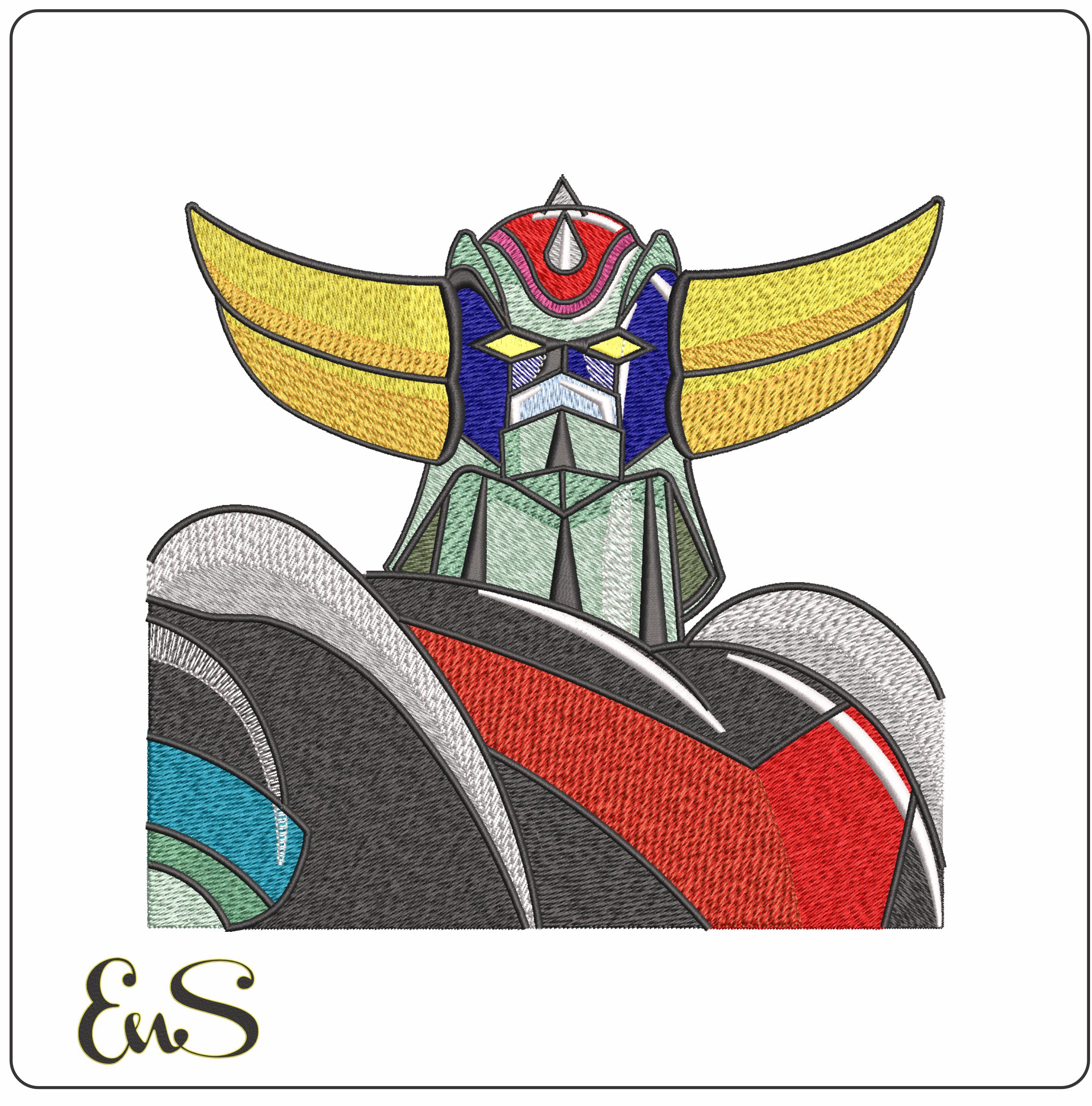 Goldorak Torso UFO Robot Grendizer Anime - Elegant embroidery design file - instant download