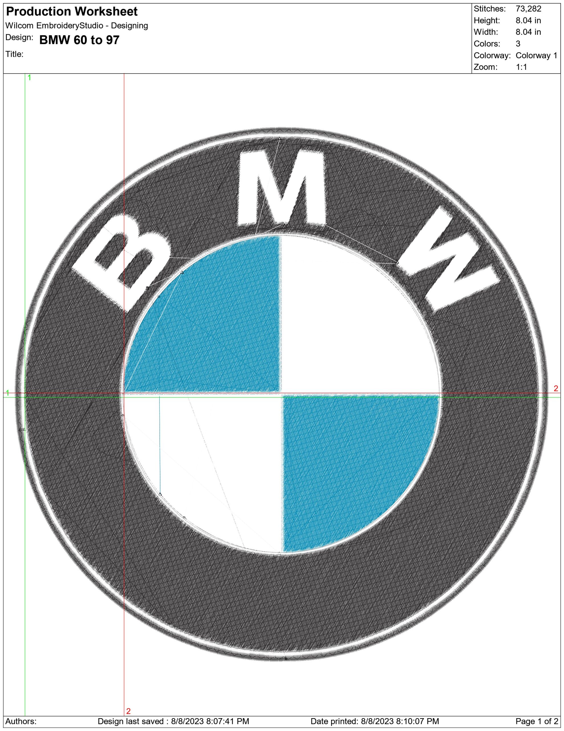 BMW Logo 1963-1997 embroidery design — view 2