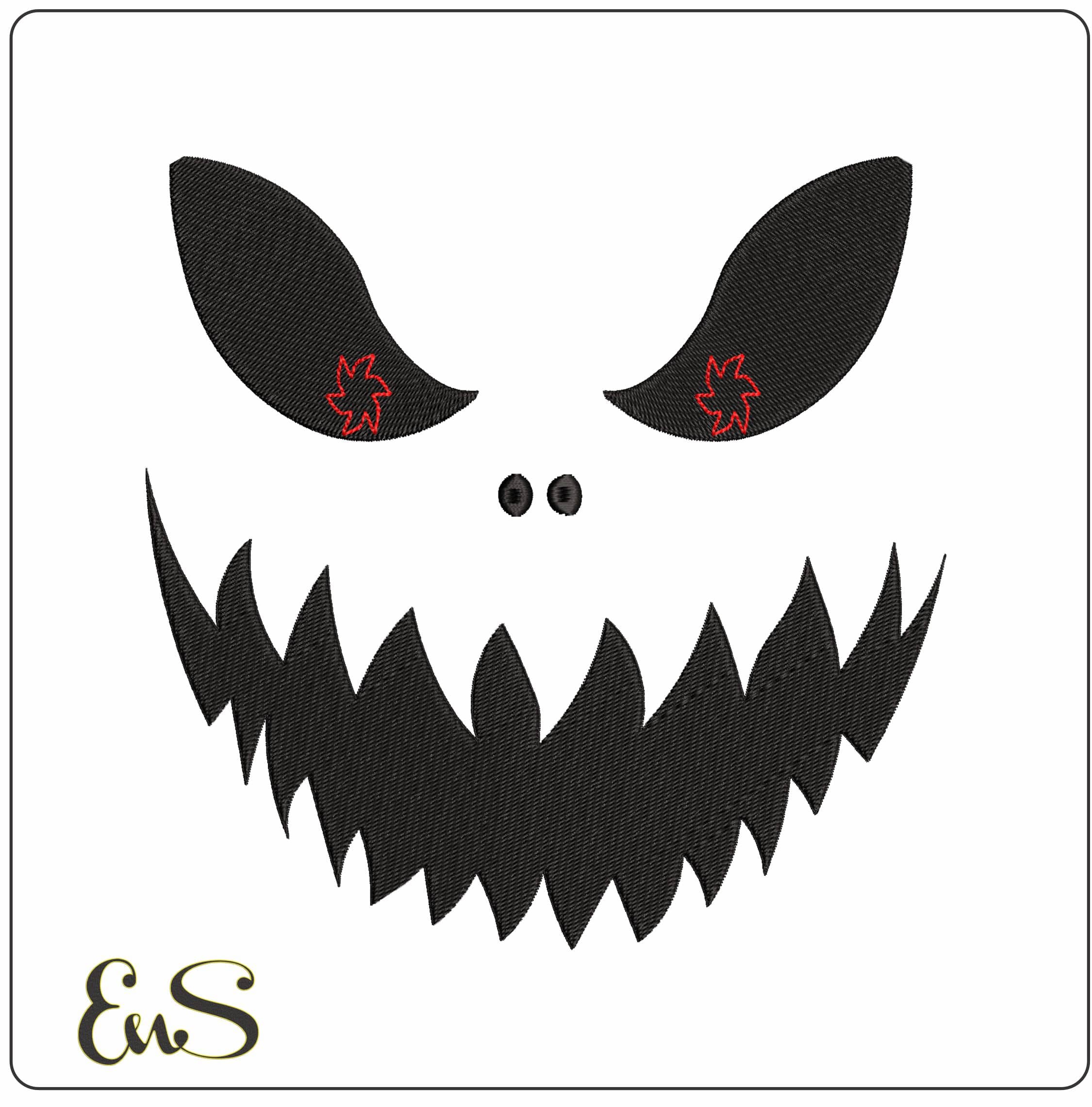 Halloween Face 1 - Elegant embroidery design file - instant download
