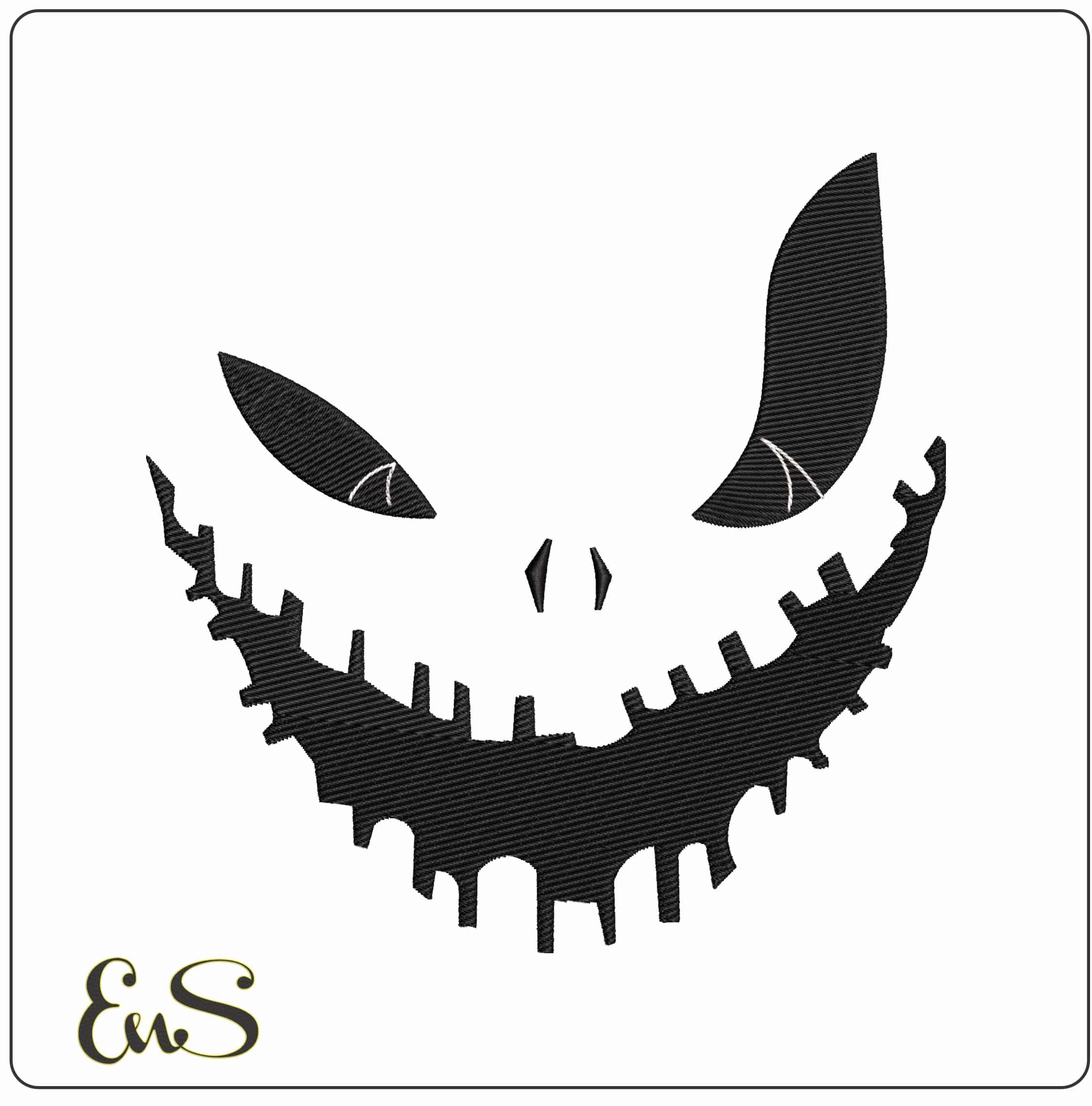 Halloween Face 2 - Elegant embroidery design file - instant download