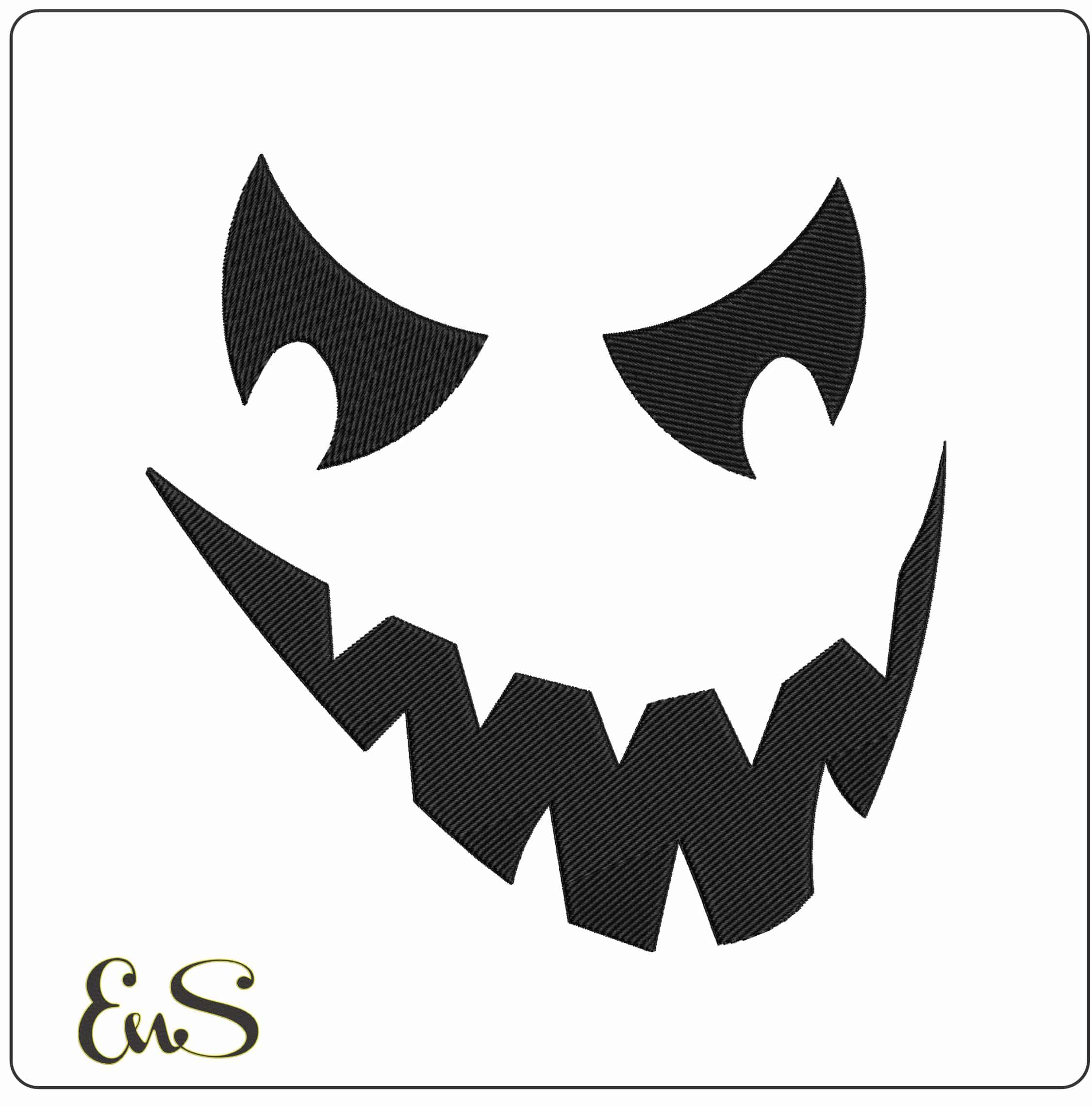 Halloween Face 4 - Elegant embroidery design file - instant download