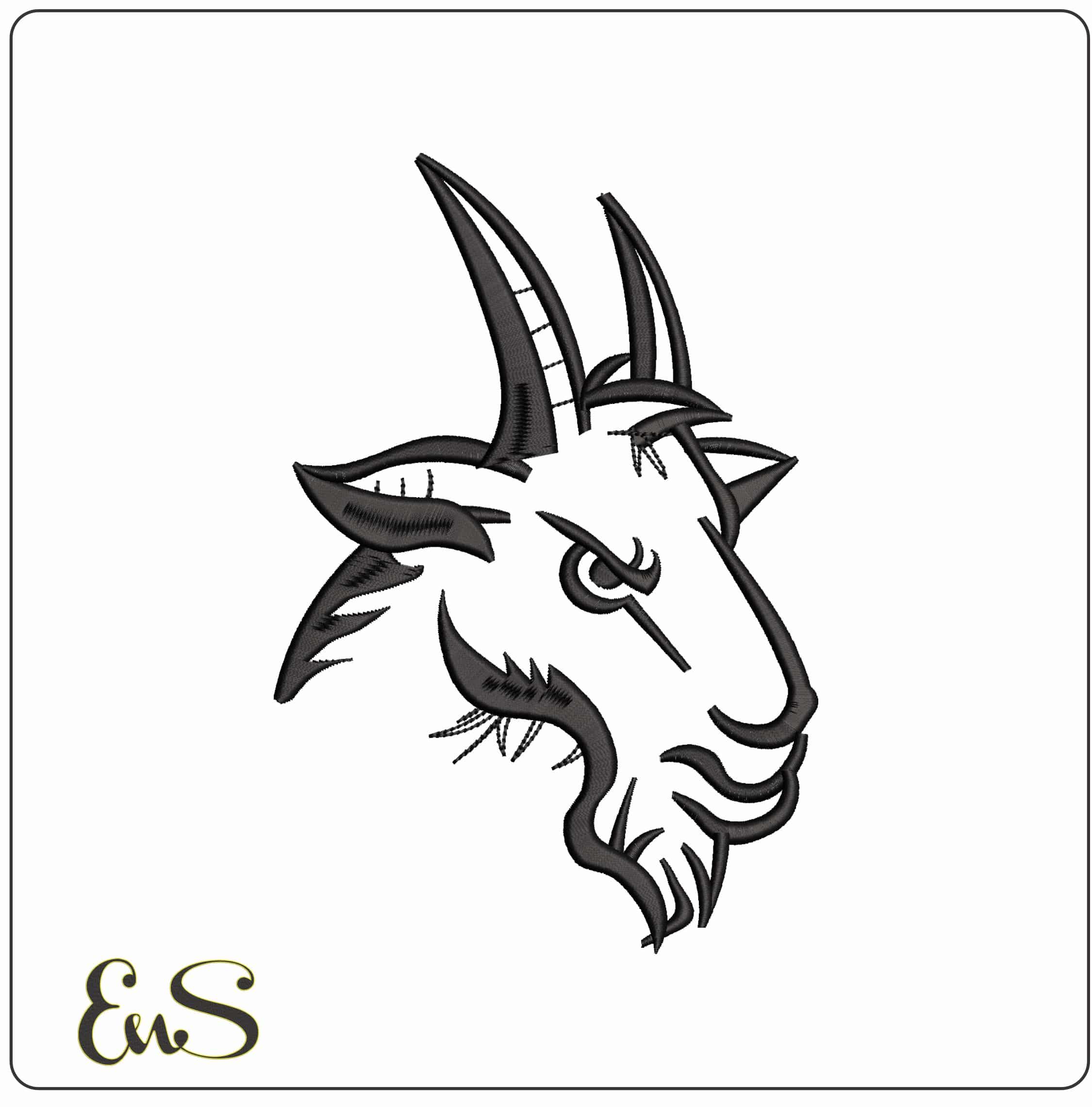 Halloween Goats Head - Elegant embroidery design file - instant download