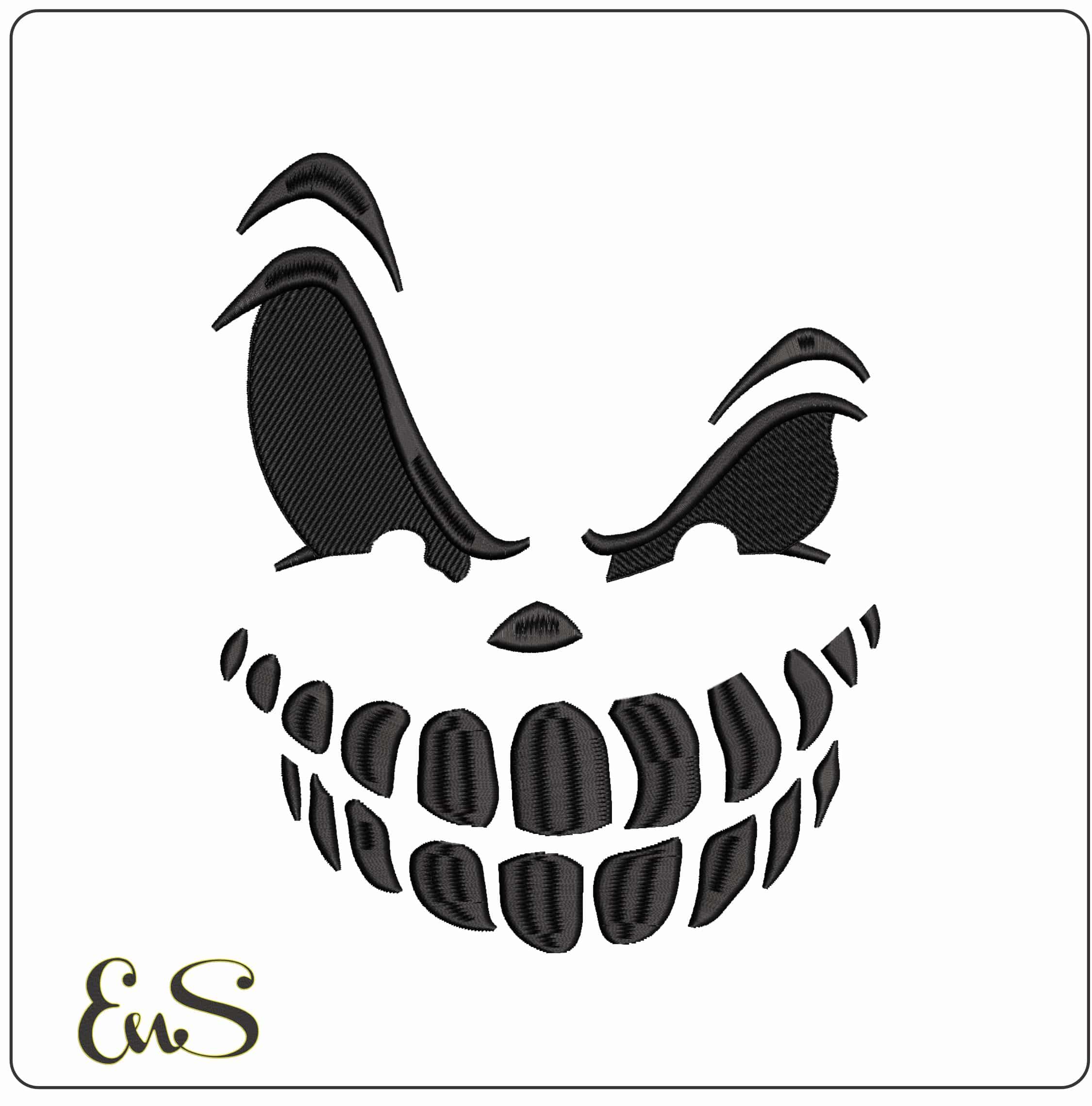 Halloween Skull Face - Elegant embroidery design file - instant download