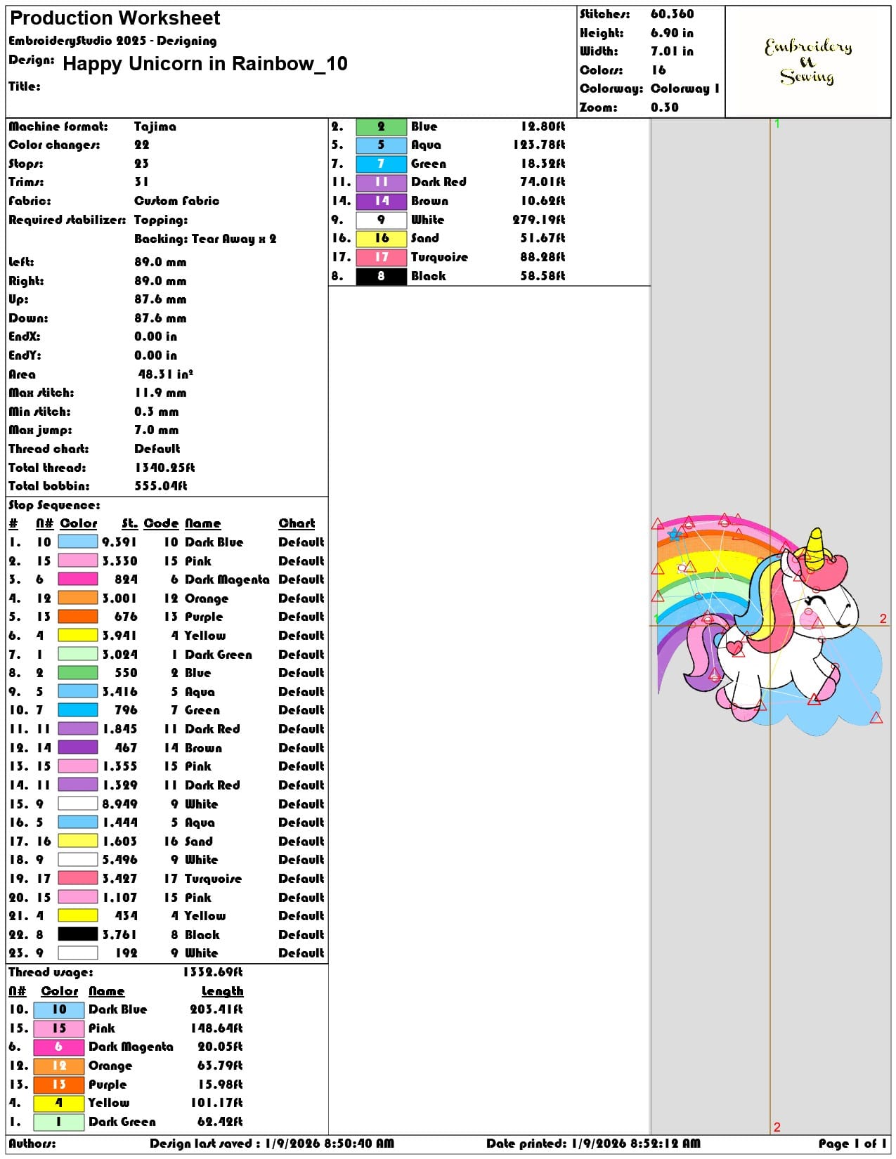 Happy Unicorn in Rainbow - Elegant embroidery design file - instant download — view 3