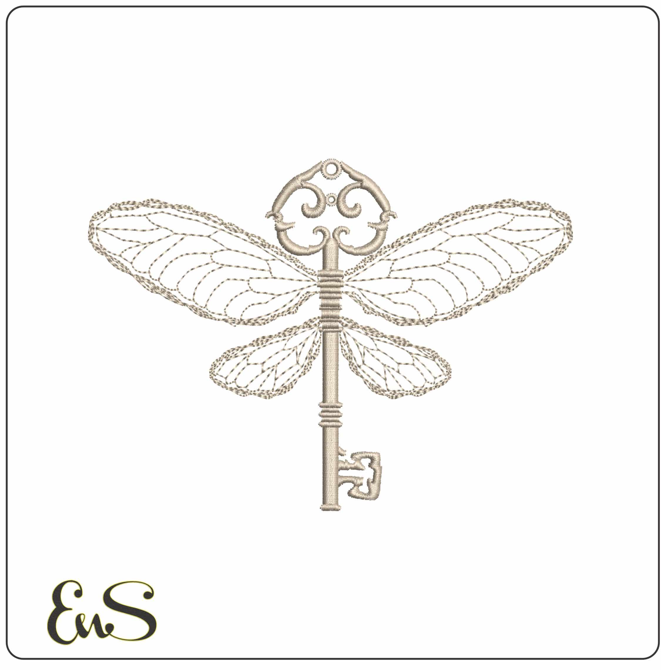 Harry Potter Flying Key - Elegant embroidery design file - instant download