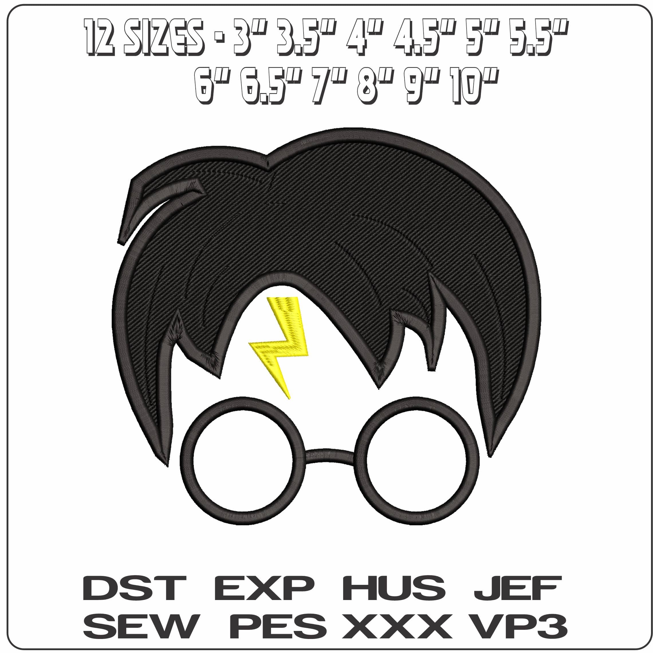 Harry Potter Shiloette - Elegant embroidery design file - instant download — view 2