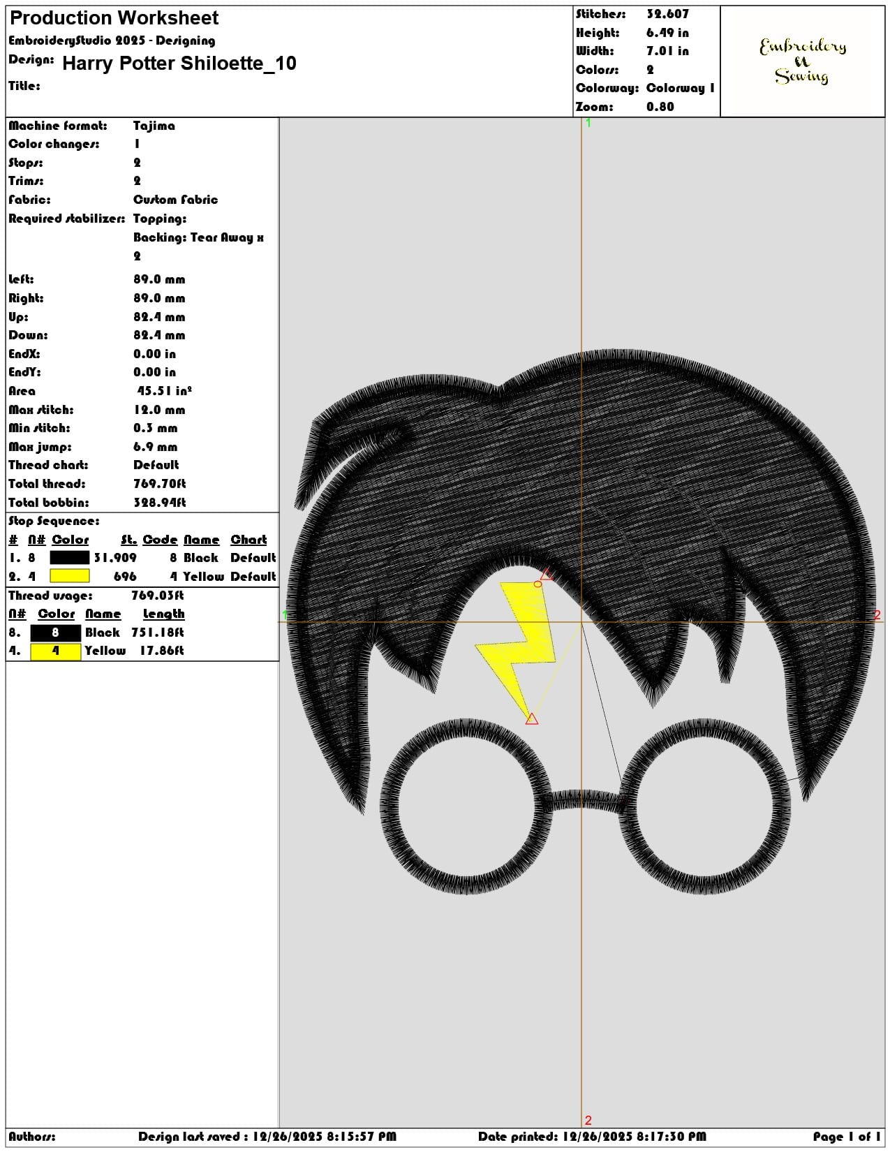 Harry Potter Shiloette - Elegant embroidery design file - instant download — view 3