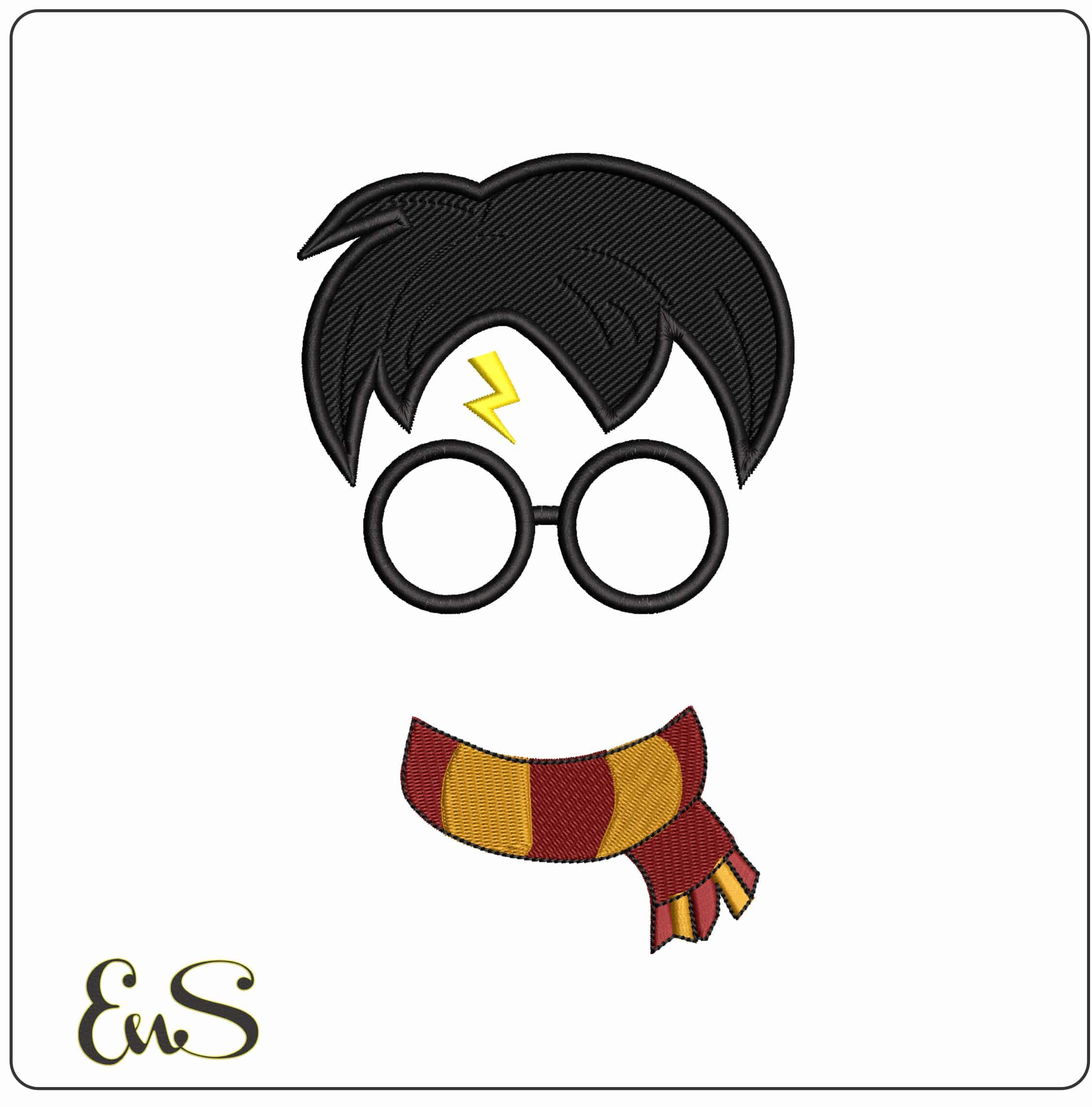 Harry Potter Shiloette with Scarf - Elegant embroidery design file - instant download