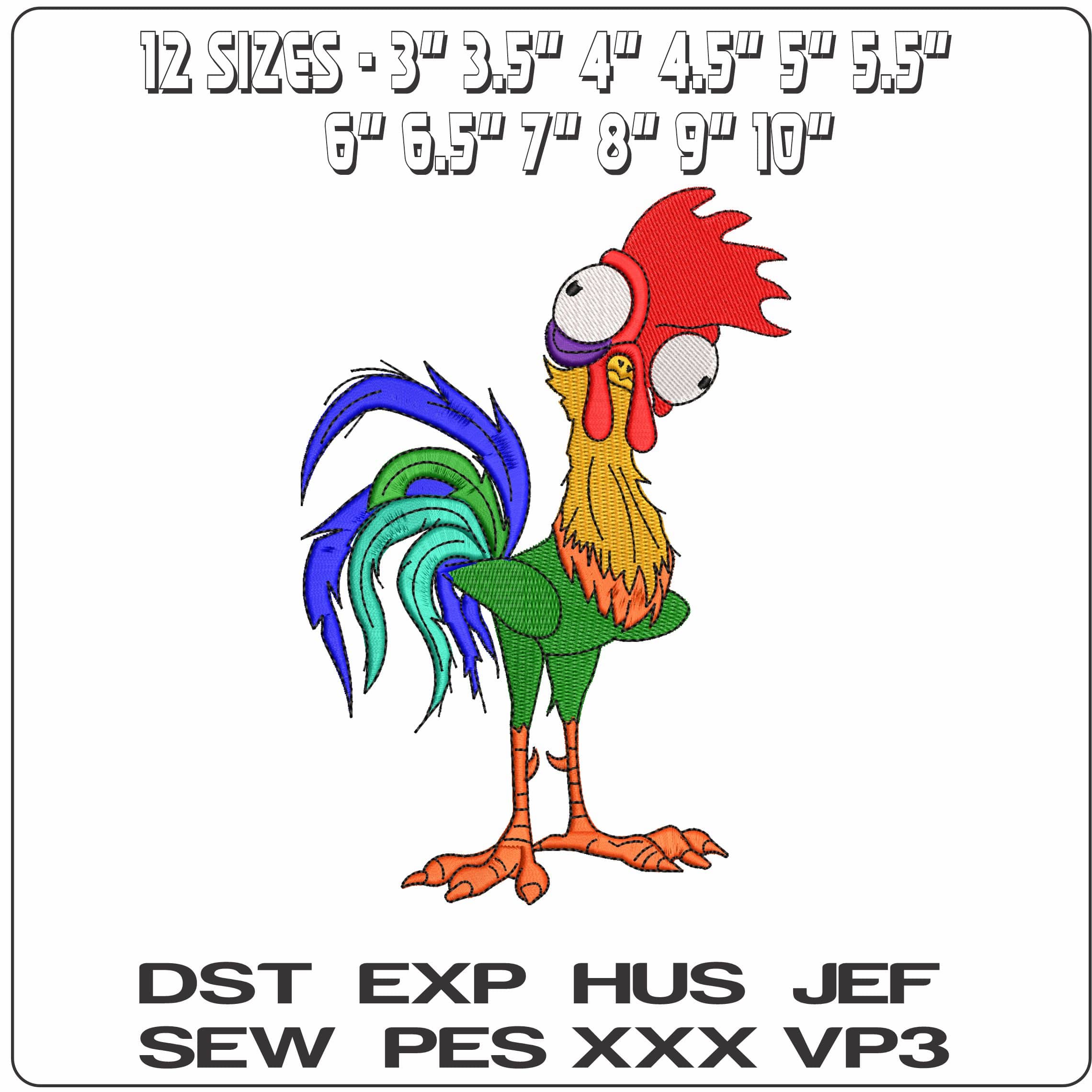 HeiHei Moana Disney - Elegant embroidery design file - instant download — view 2
