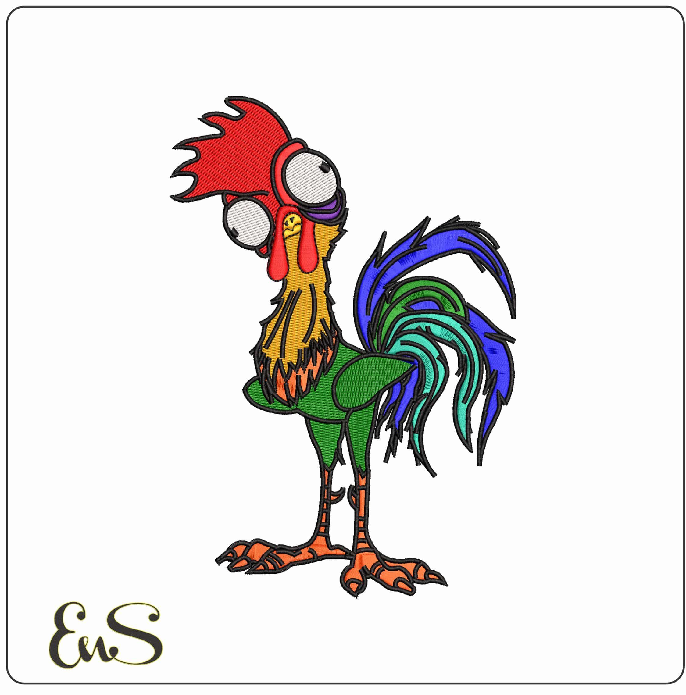 HeiHei outlined Moana - Elegant embroidery design file - instant download