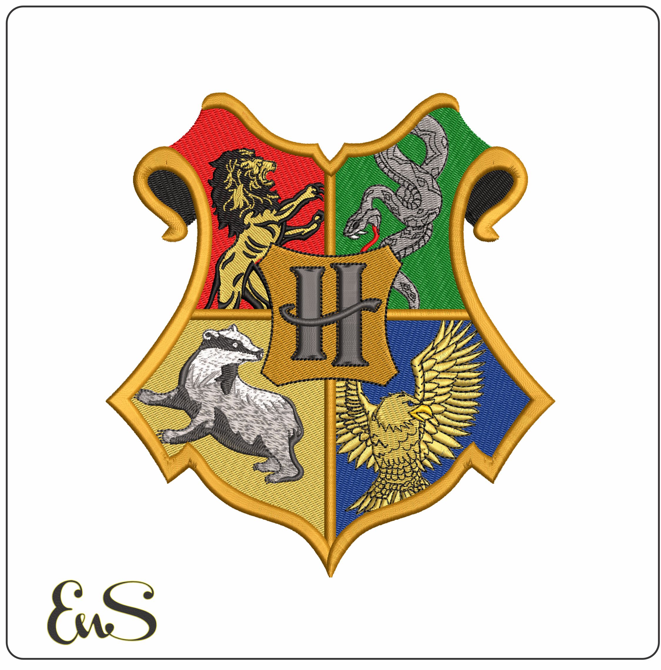 Hogwarts Shield - Elegant embroidery design file - instant download