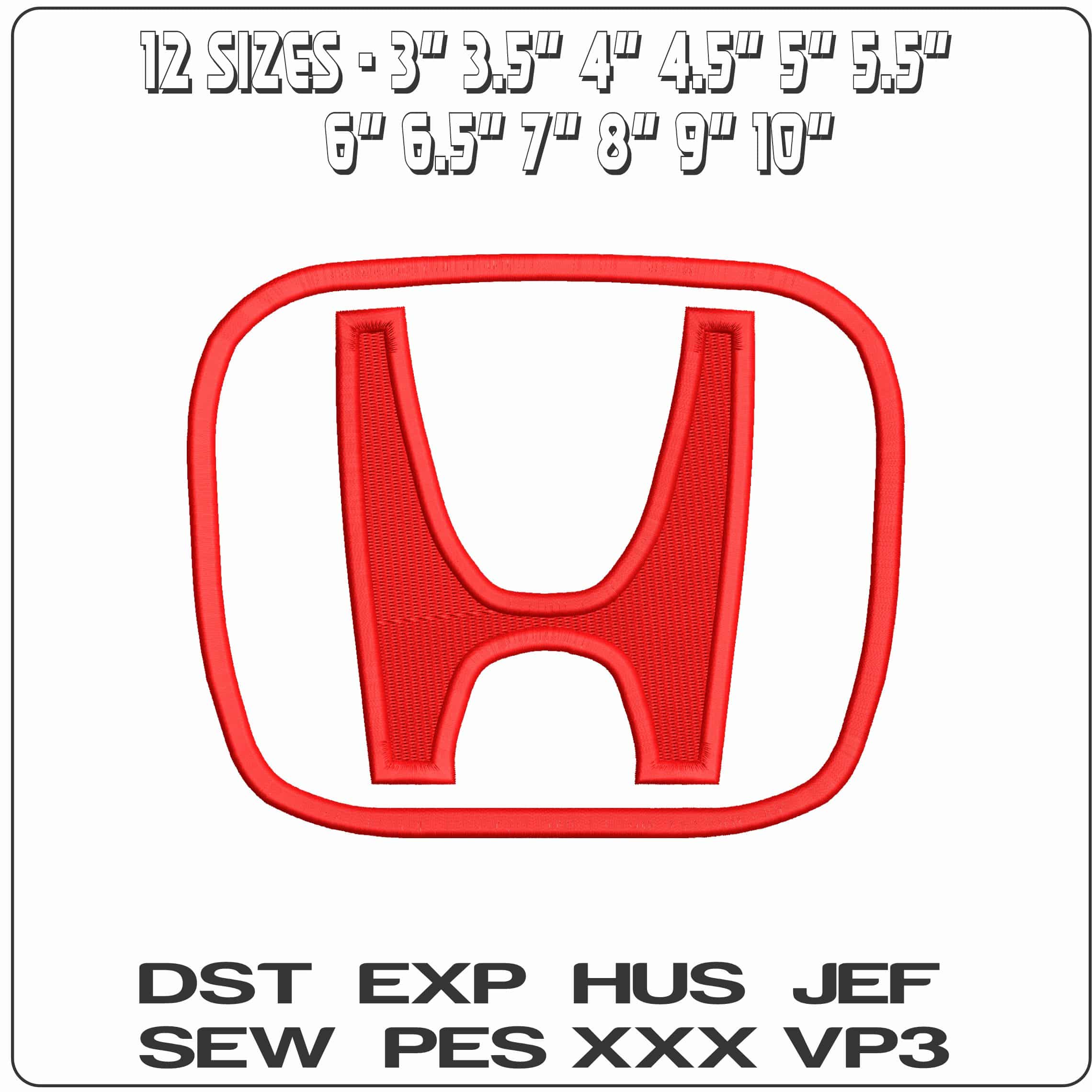 Honda Logo - Elegant embroidery design file - instant download — view 2