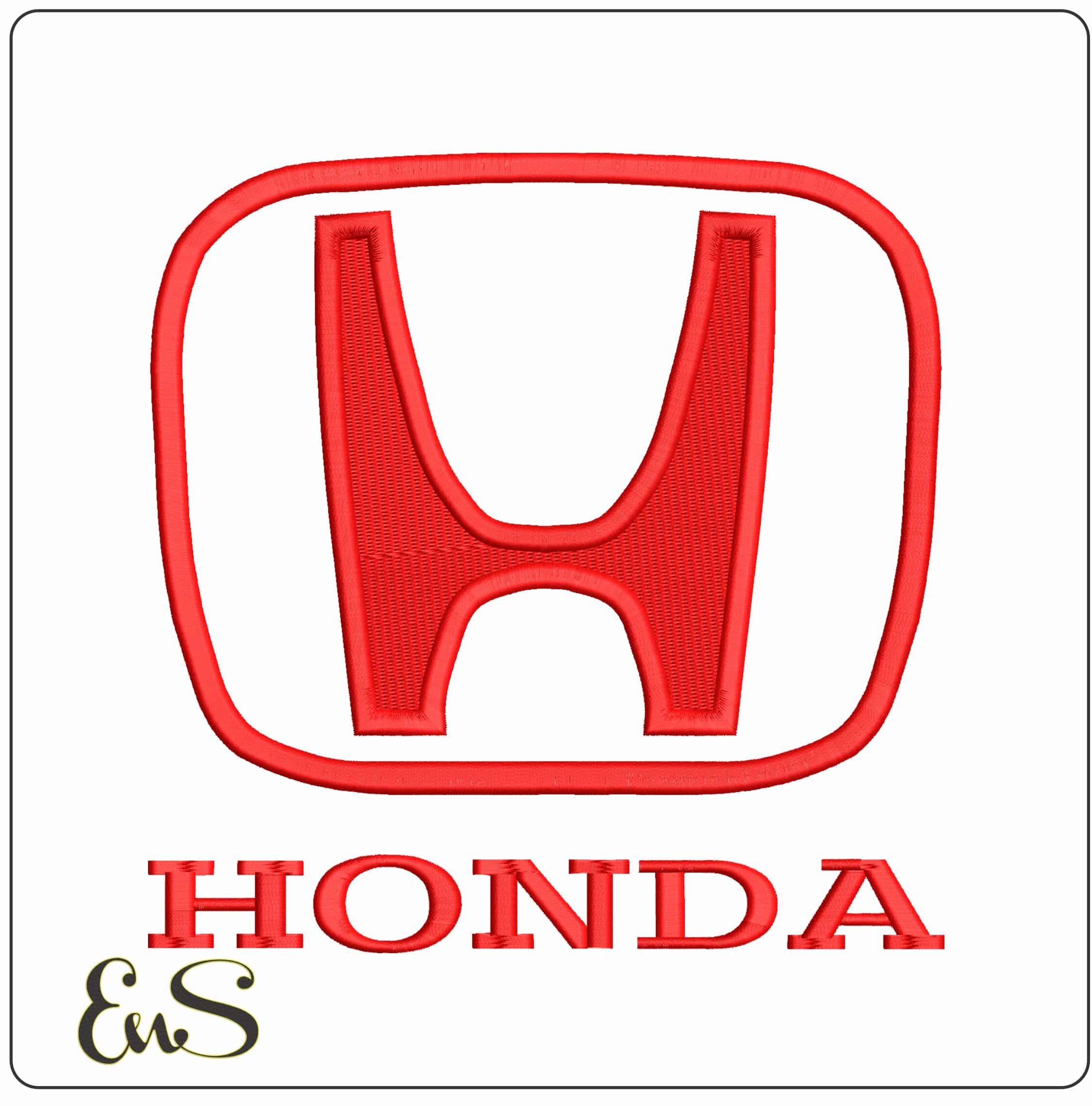 Honda Logo with Name - Elegant embroidery design file - instant download