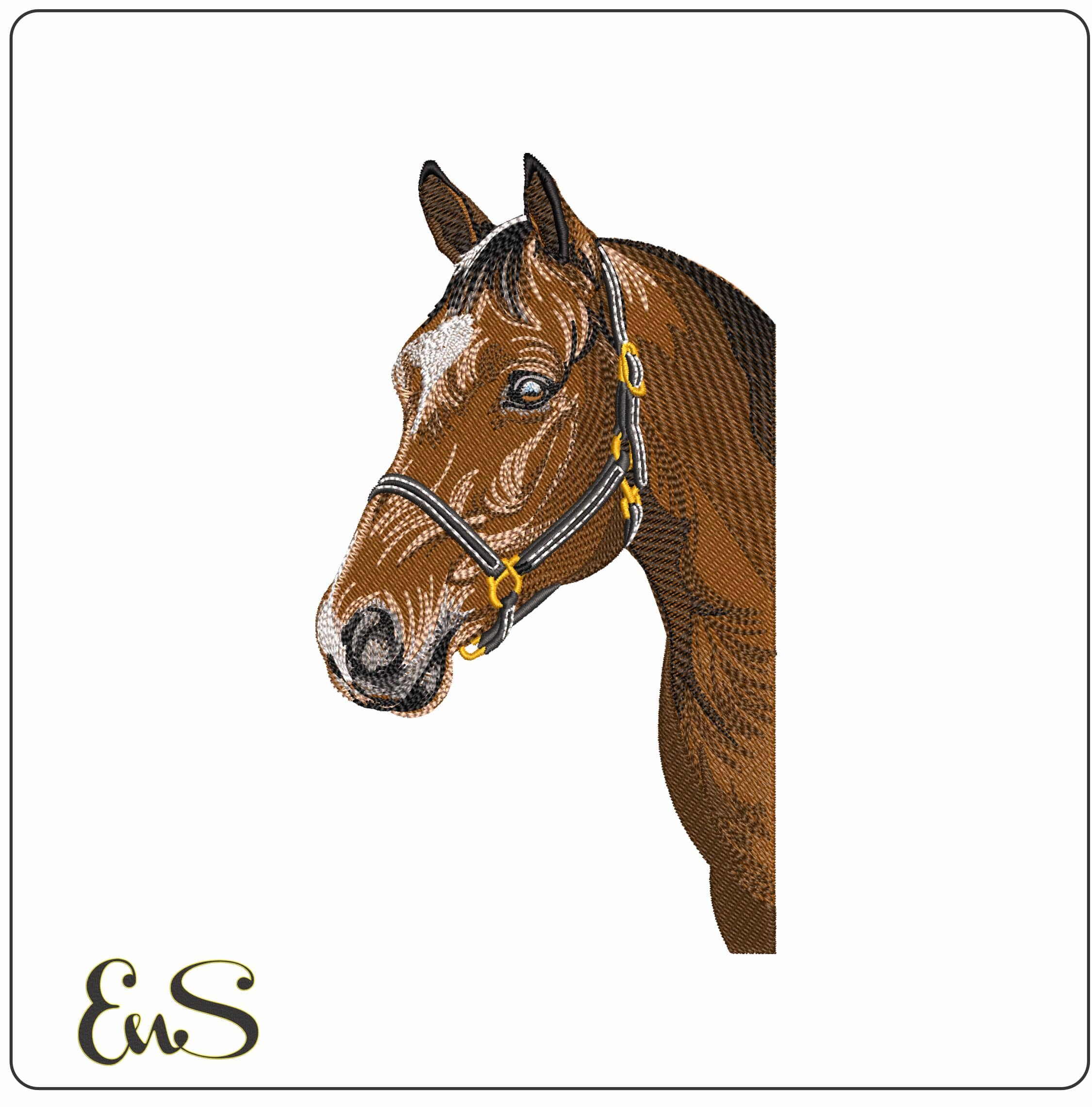 Horses Head detailed - Elegant embroidery design file - instant download