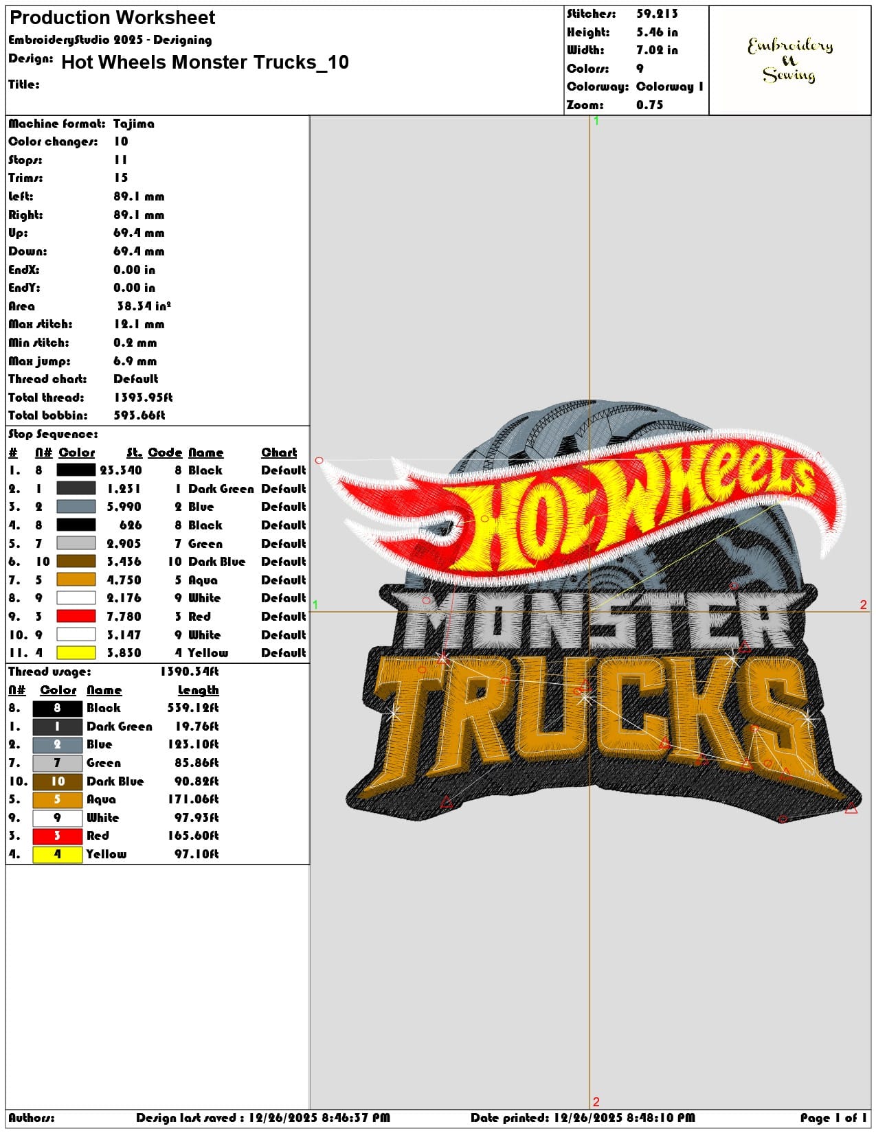 Hot Wheels Monster Trucks - Elegant embroidery design file - instant download — view 3