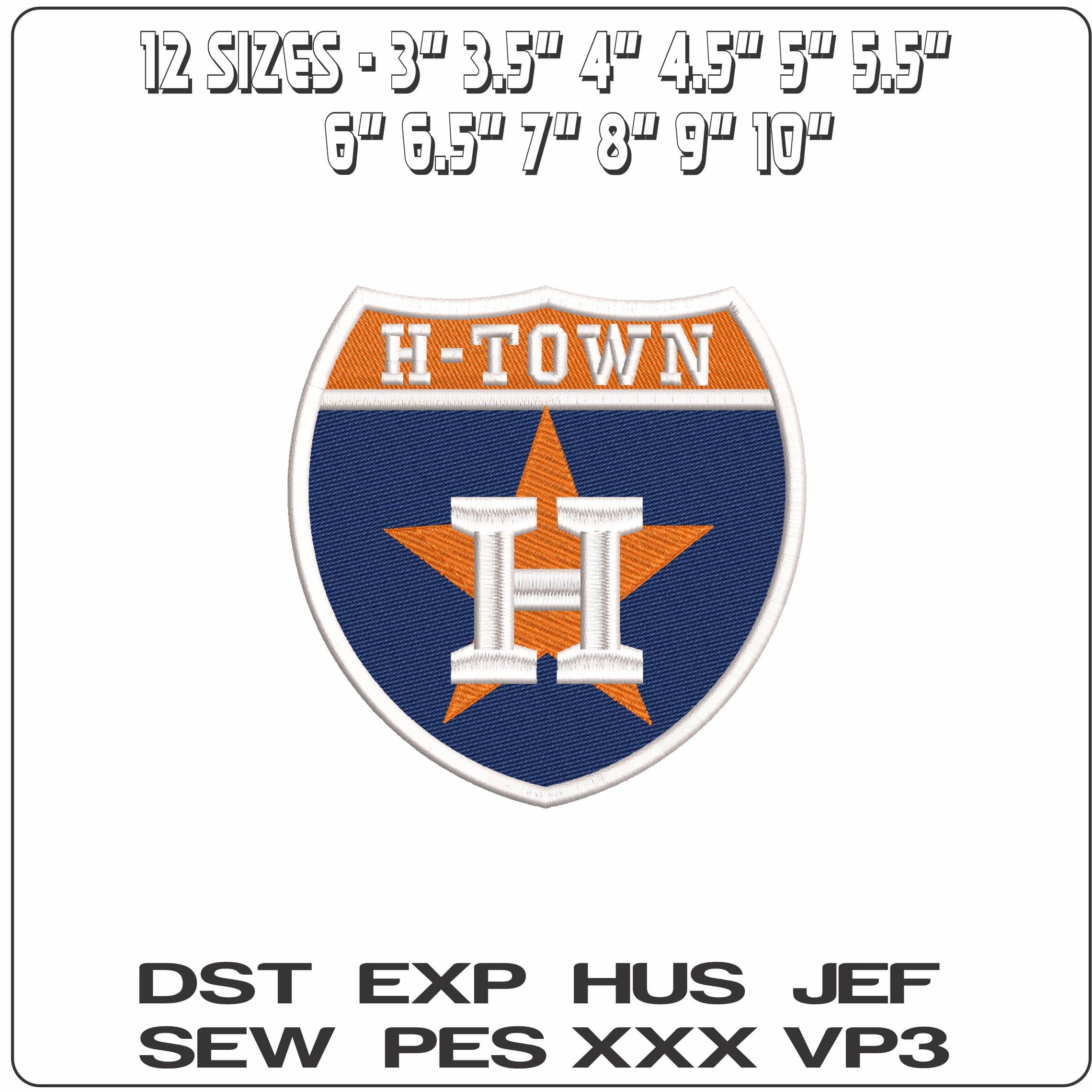 Houston Astros H Town Baseball - Elegant embroidery design file - instant download — view 2