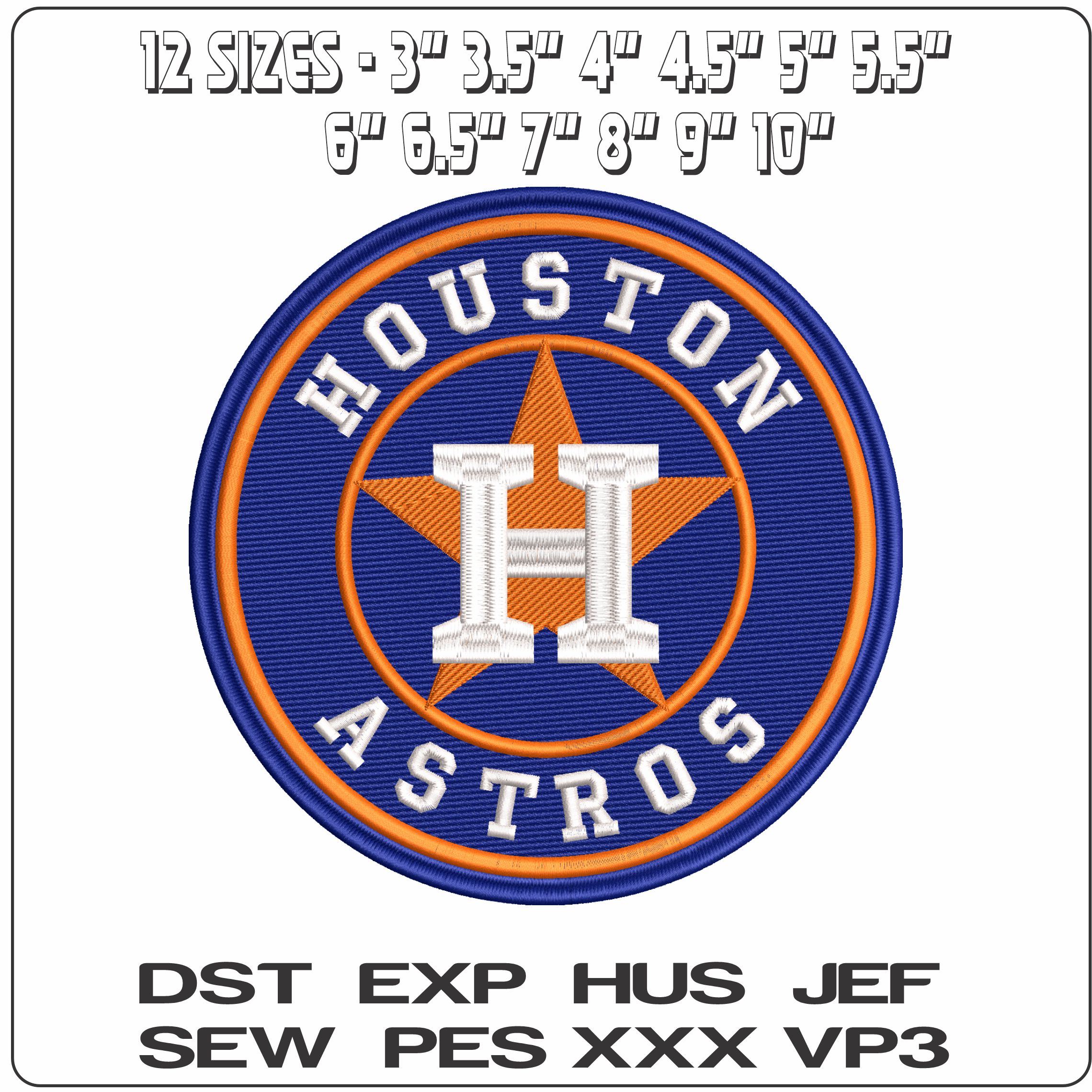 Houston ASTROS MLB - Elegant embroidery design file - instant download — view 2