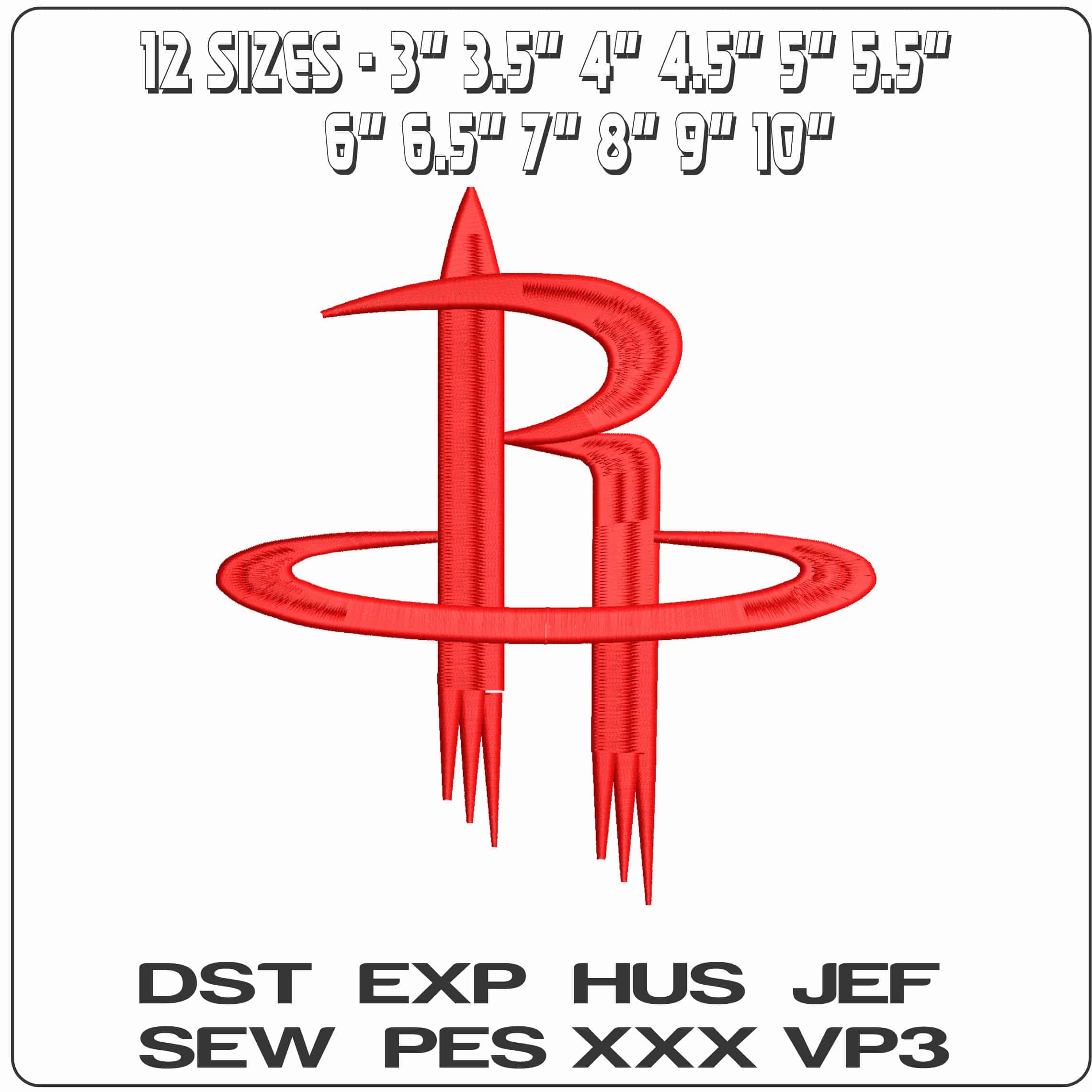 Houston Rockets Logo - Elegant embroidery design file - instant download — view 2