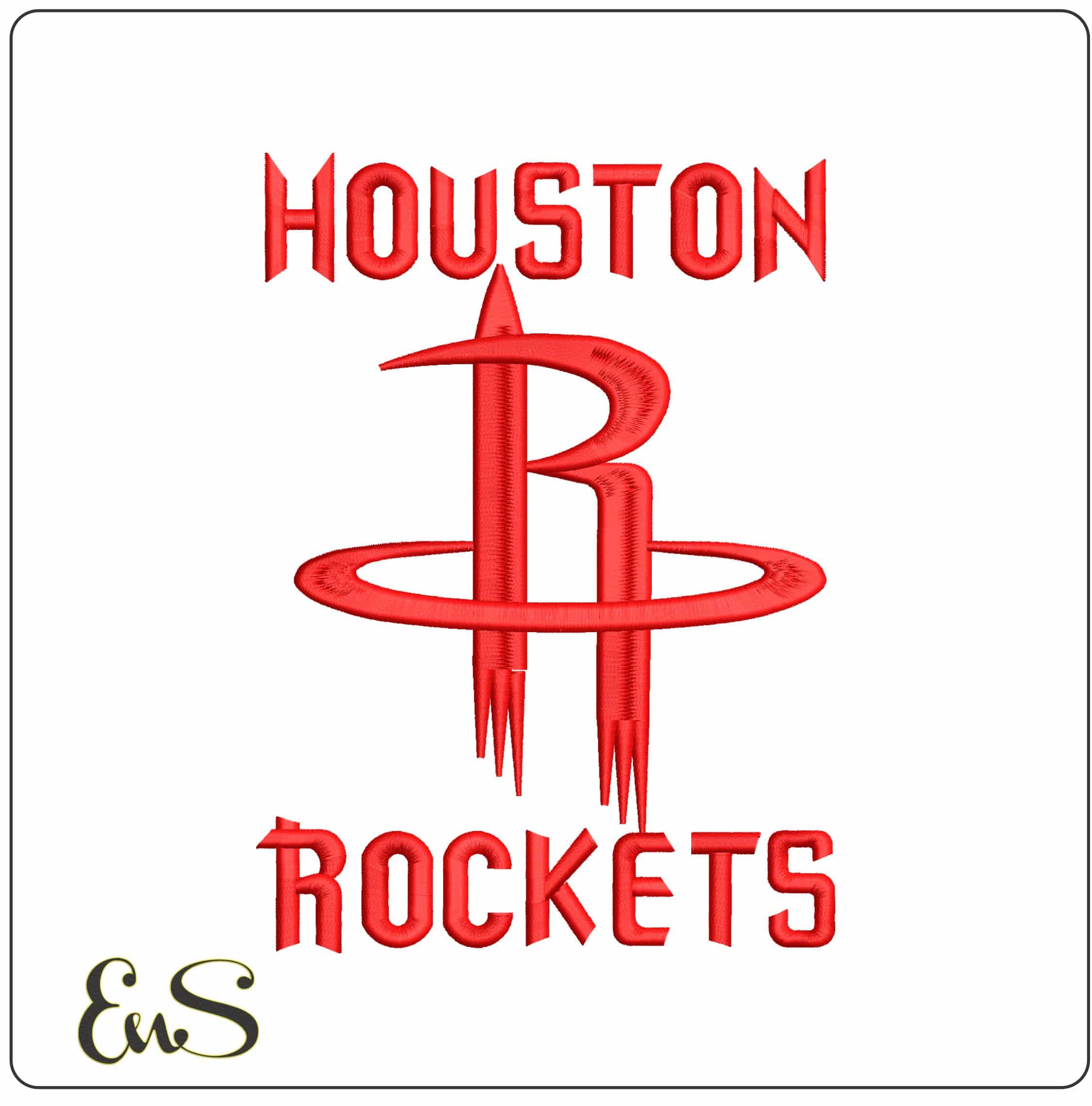 Houston Rockets with Name - Elegant embroidery design file - instant download
