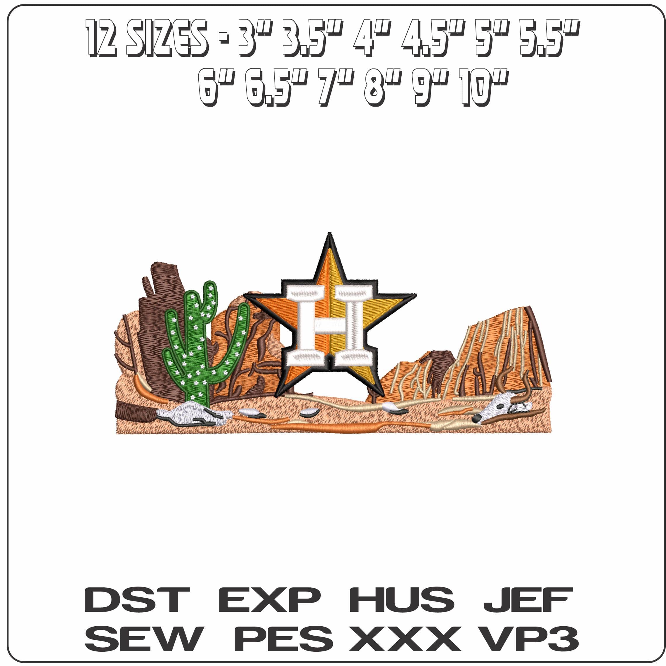 Houston Texas Desert Landscape - Elegant embroidery design file - instant download — view 2