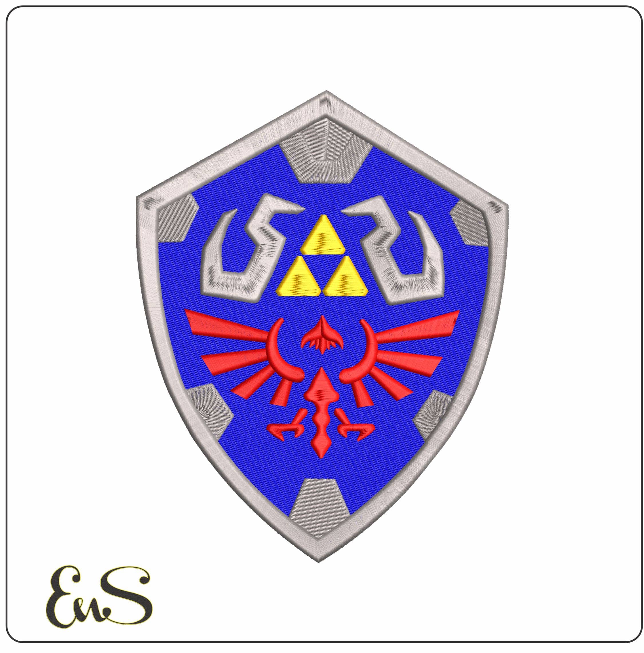 Hylian Shield Legend of Zelda game - Elegant embroidery design file - instant download
