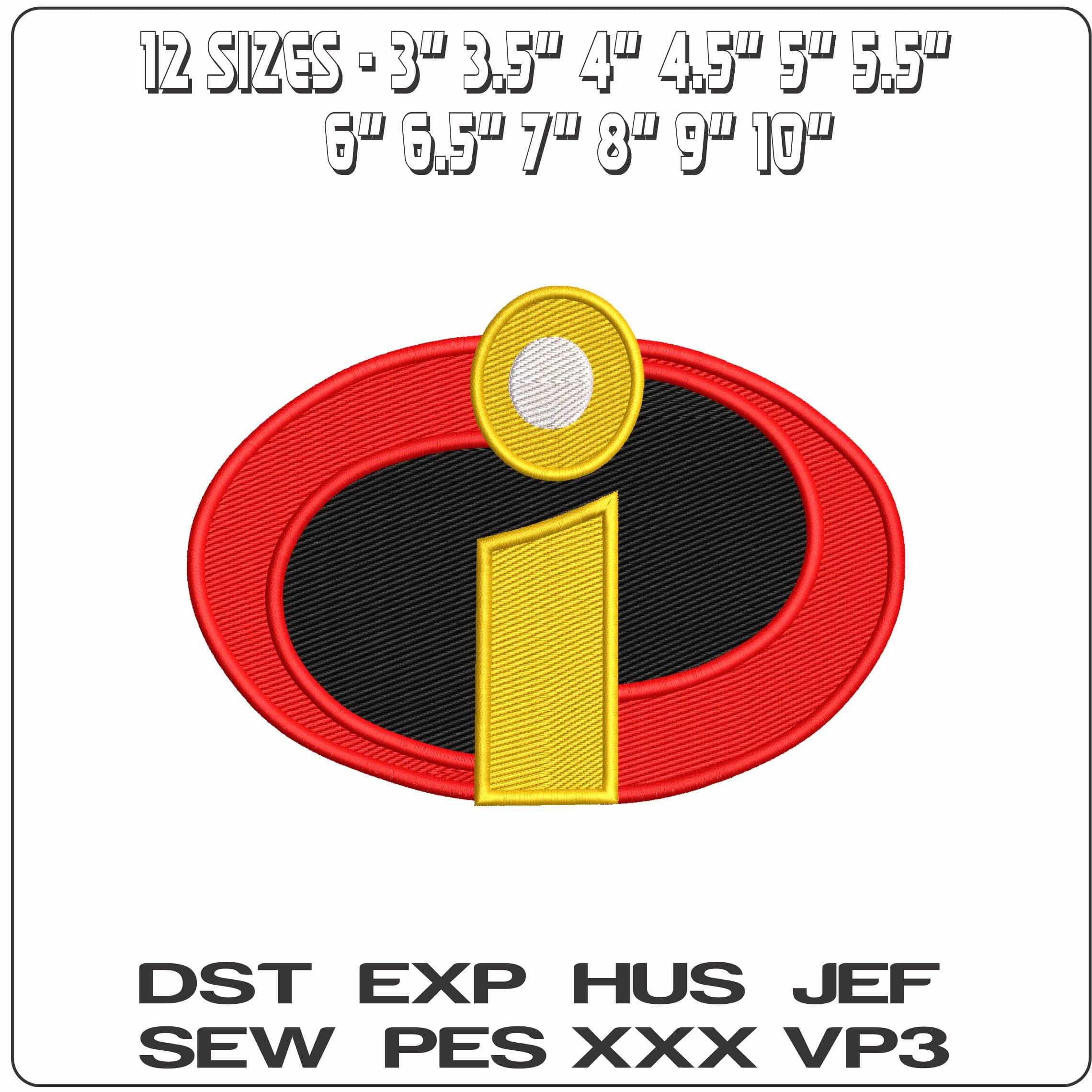 Incredibles Logo - Elegant embroidery design file - instant download — view 2