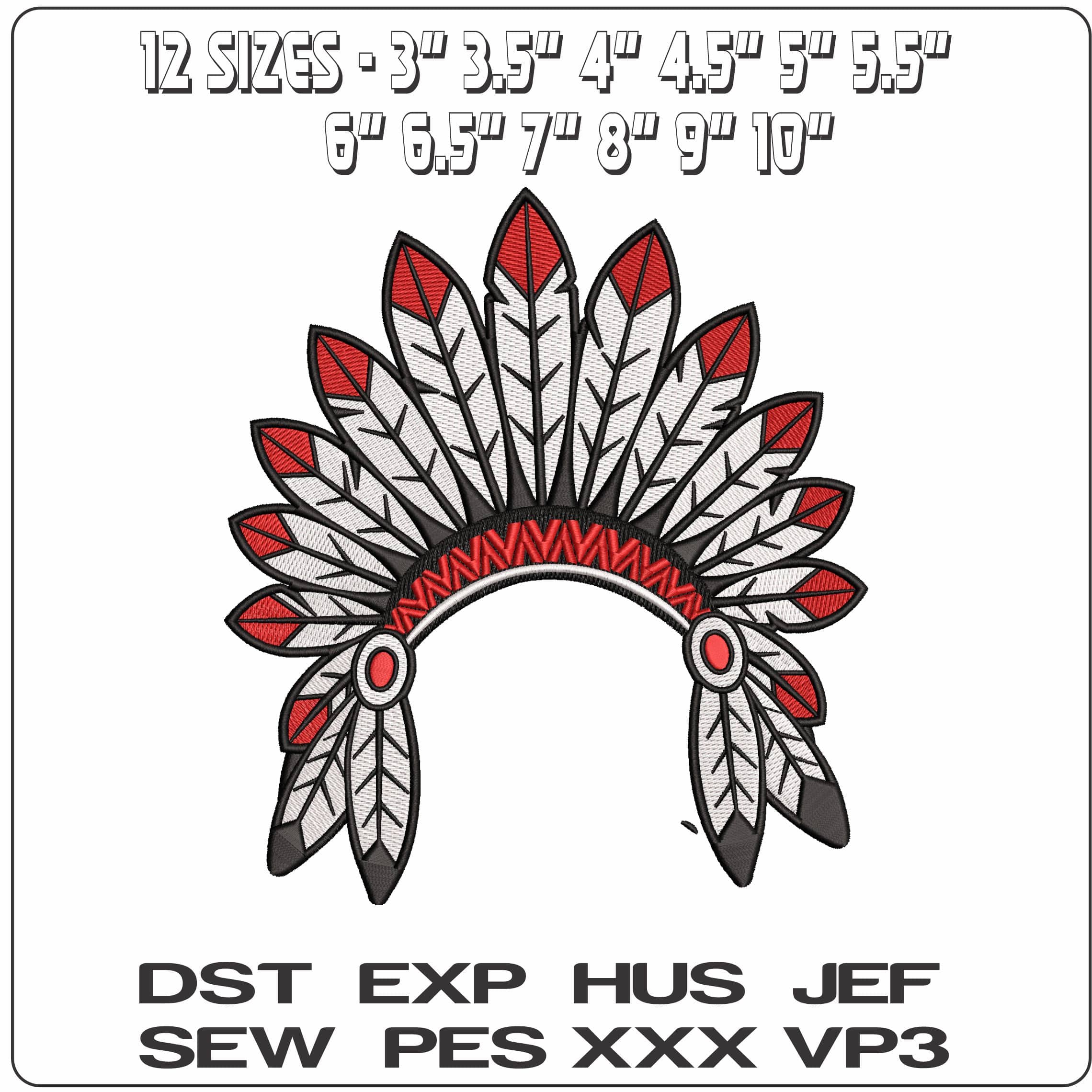 Indian Headdress - Elegant embroidery design file - instant download — view 2