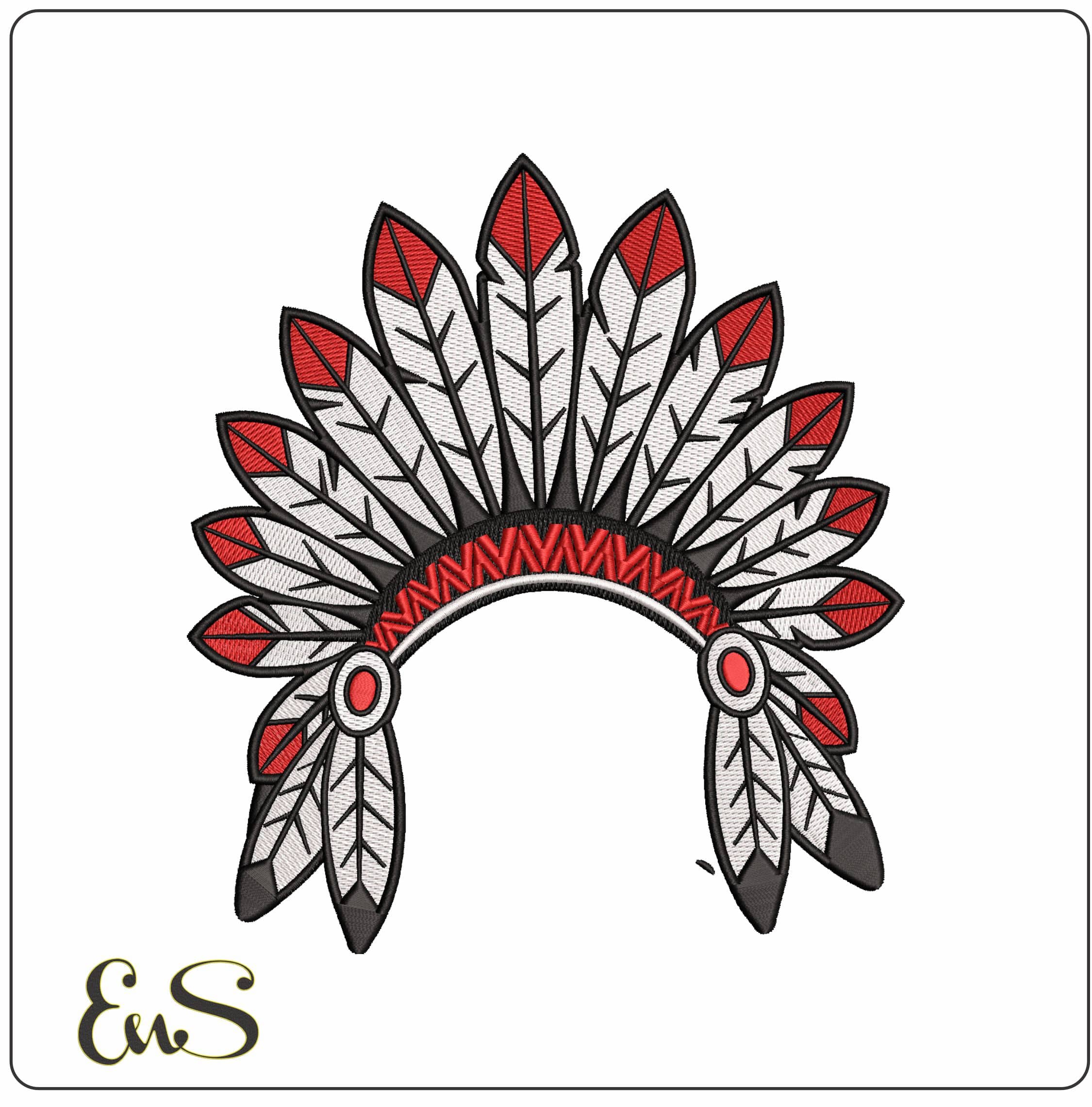 Indian Headdress - Elegant embroidery design file - instant download