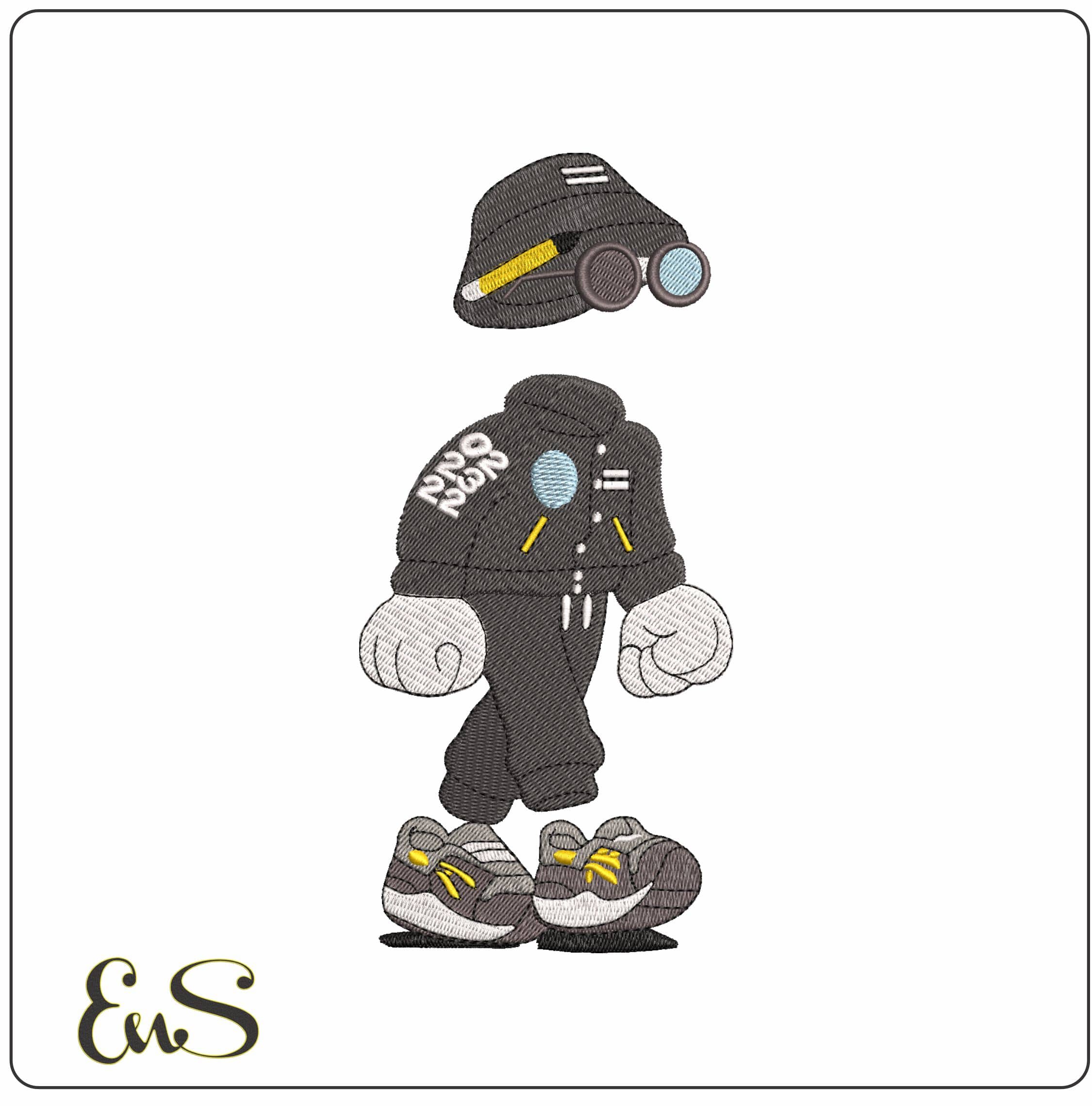 Invisible Friends Streetwear - Elegant embroidery design file - instant download
