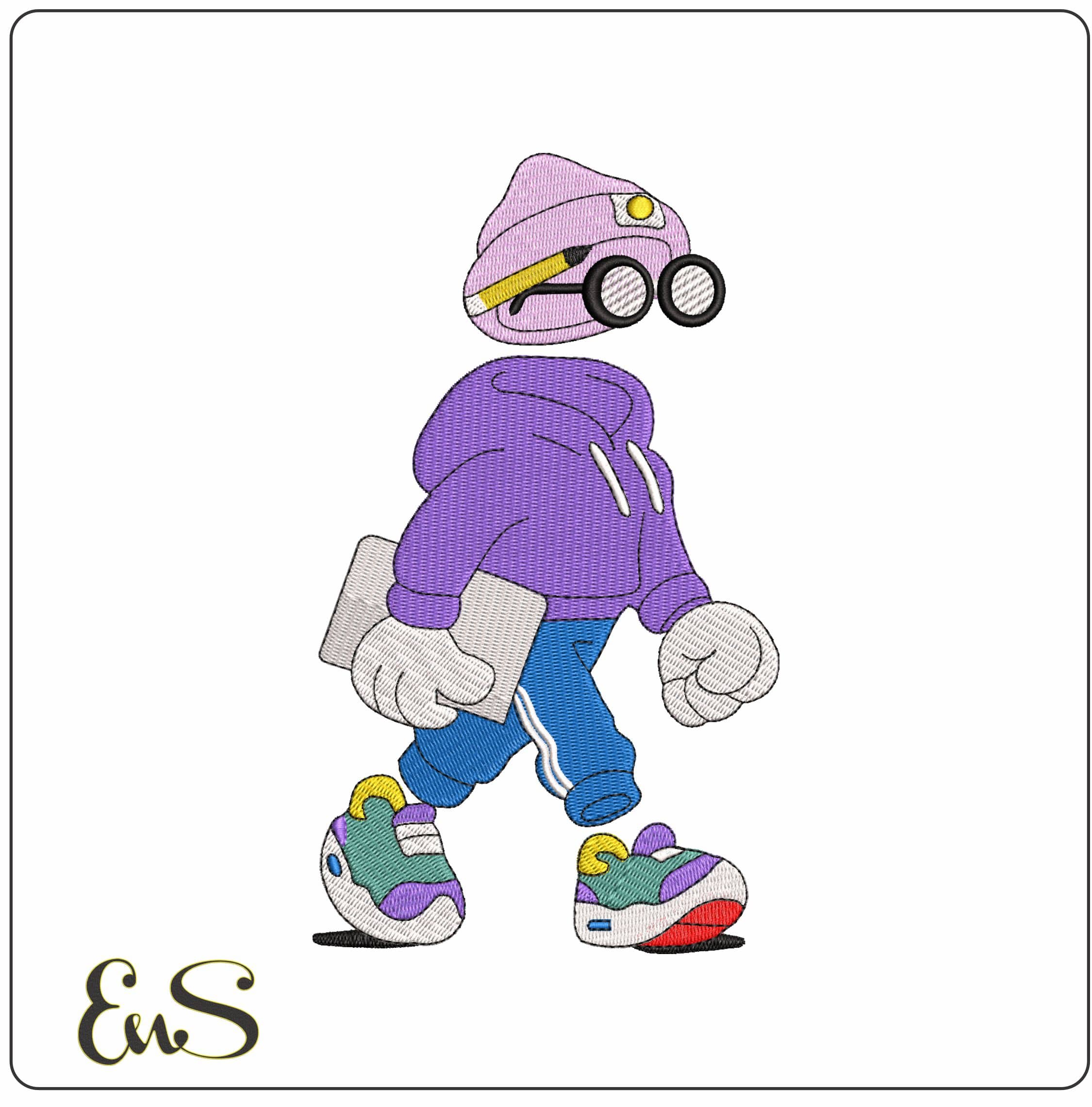 Invisible Friends Tracksuit and clipbaord and Pencil - Elegant embroidery design file - instant download